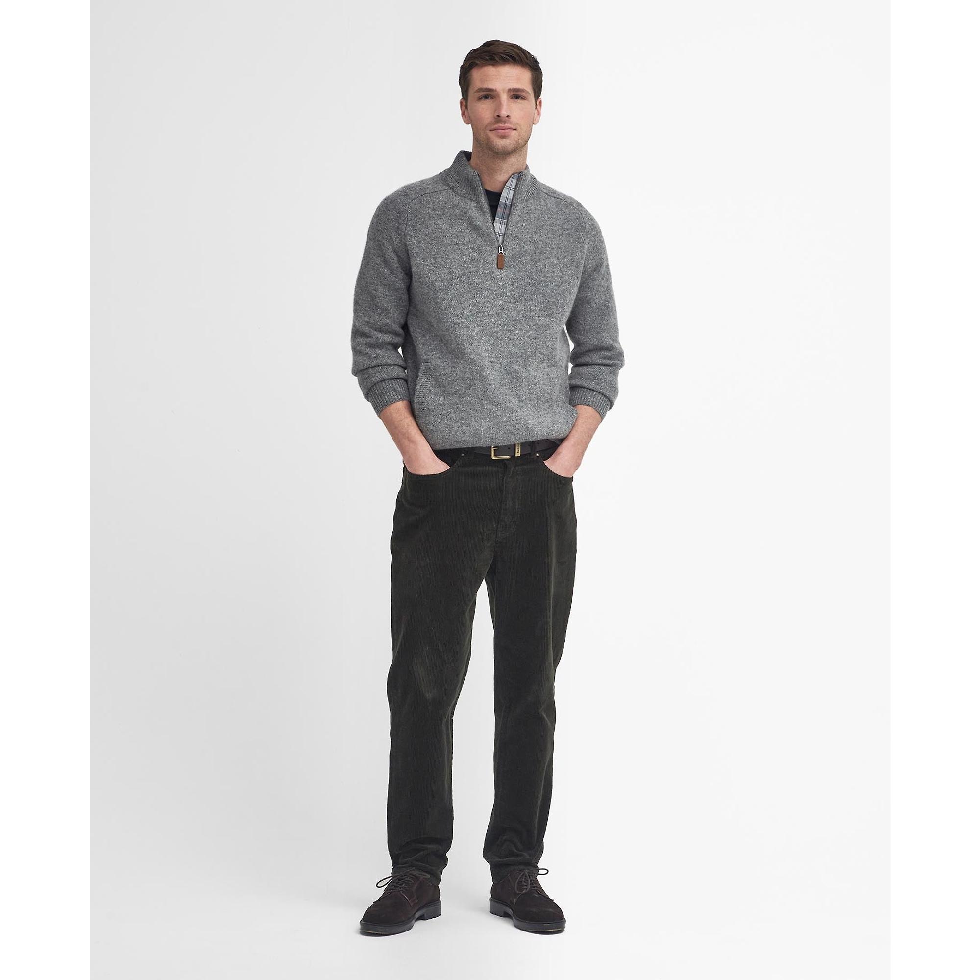 Product image 4 of 7 of Barbour Men's Talder Half-Zip Knit Jumper - Grey Marl