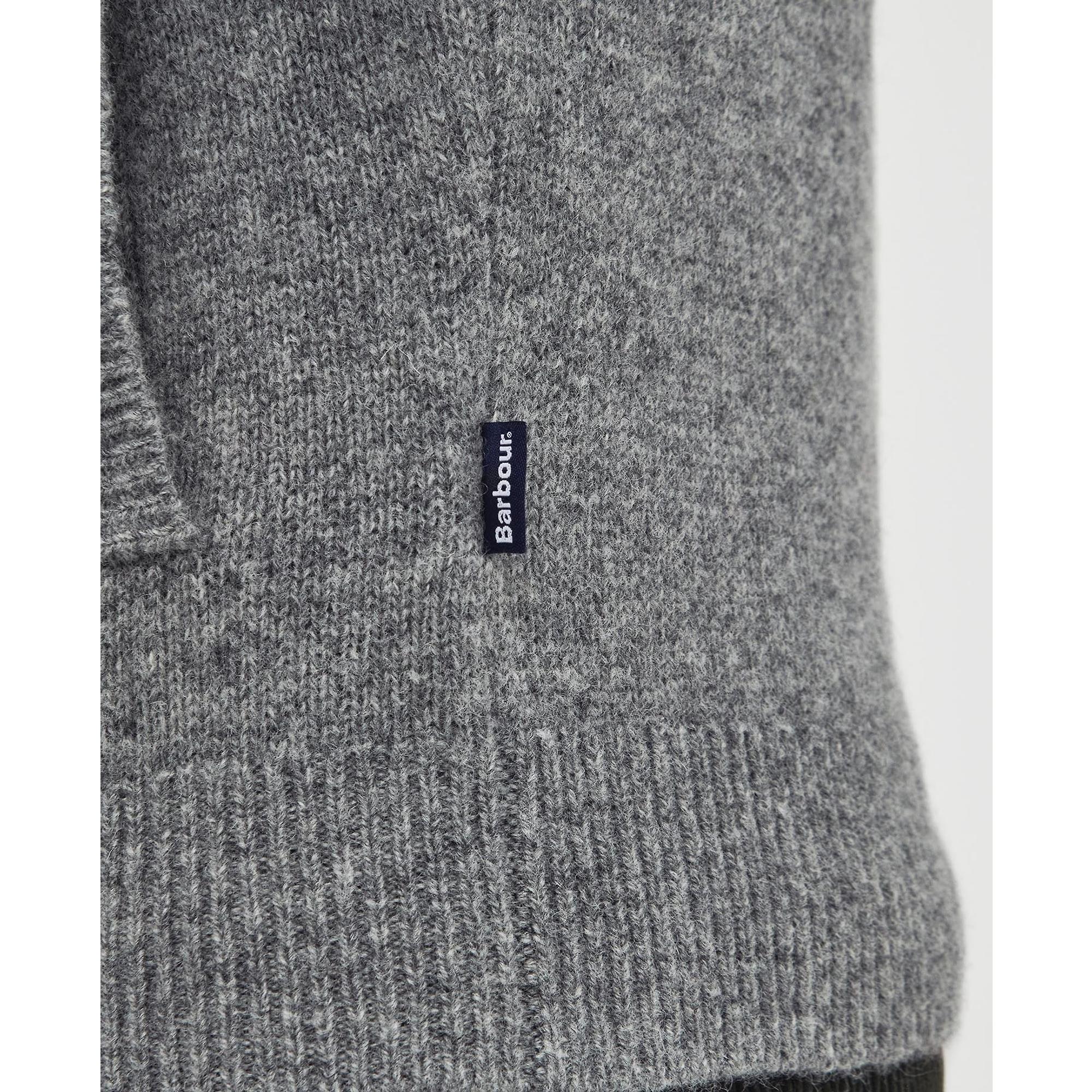 Product image 6 of 7 of Barbour Men's Talder Half-Zip Knit Jumper - Grey Marl