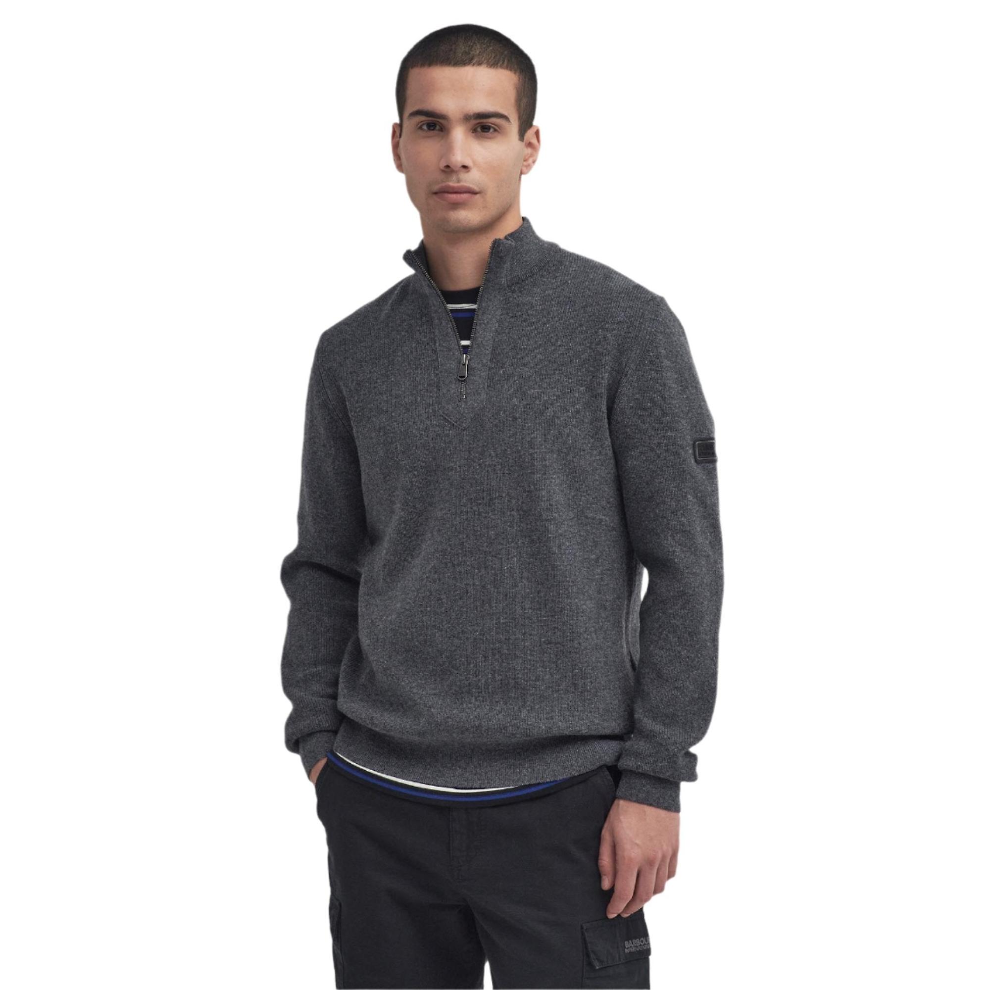 Product image 3 of 7 of Barbour International Men's Crawley Half-Zip Jumper - Charcoal Marl