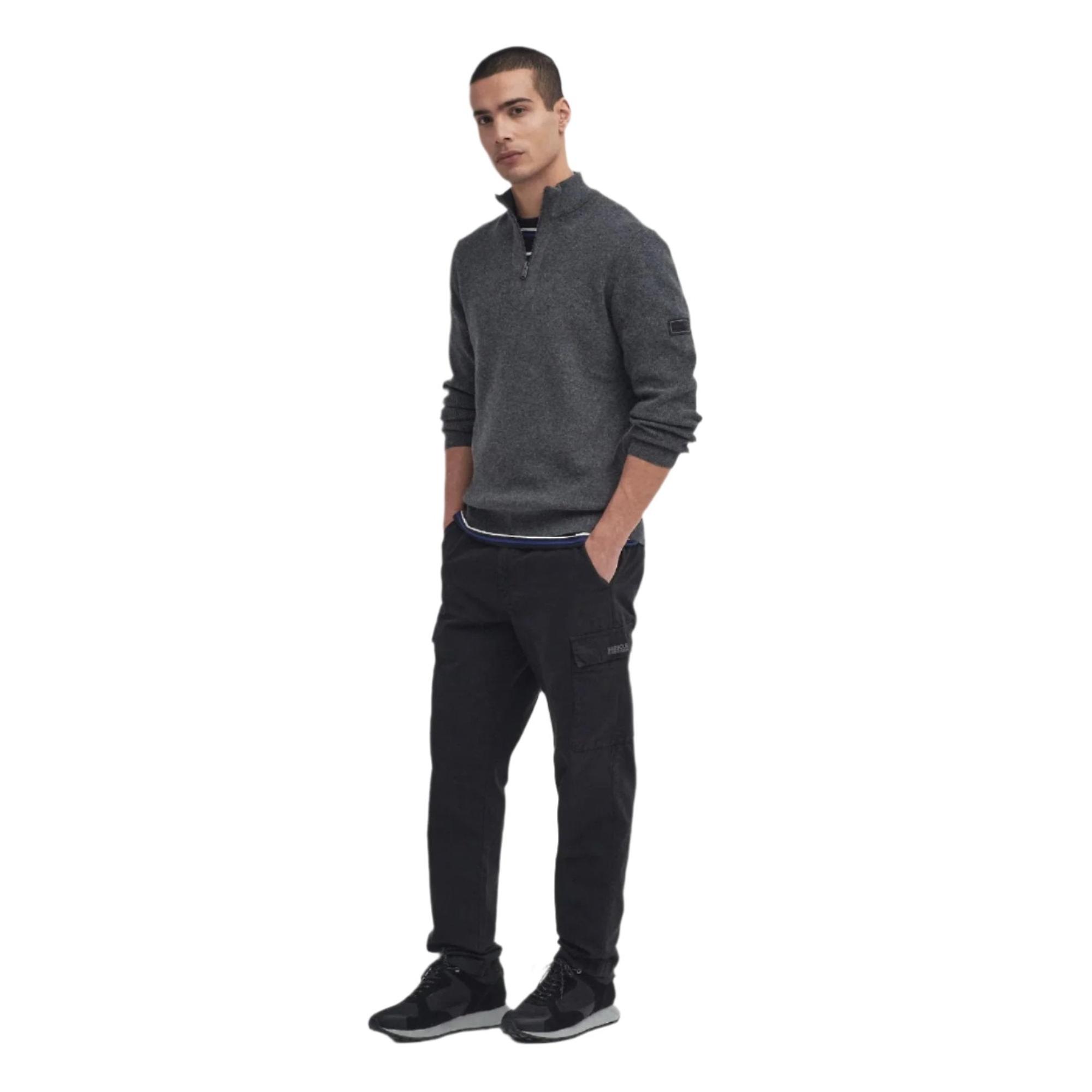 Product image 2 of 7 of Barbour International Men's Crawley Half-Zip Jumper - Charcoal Marl