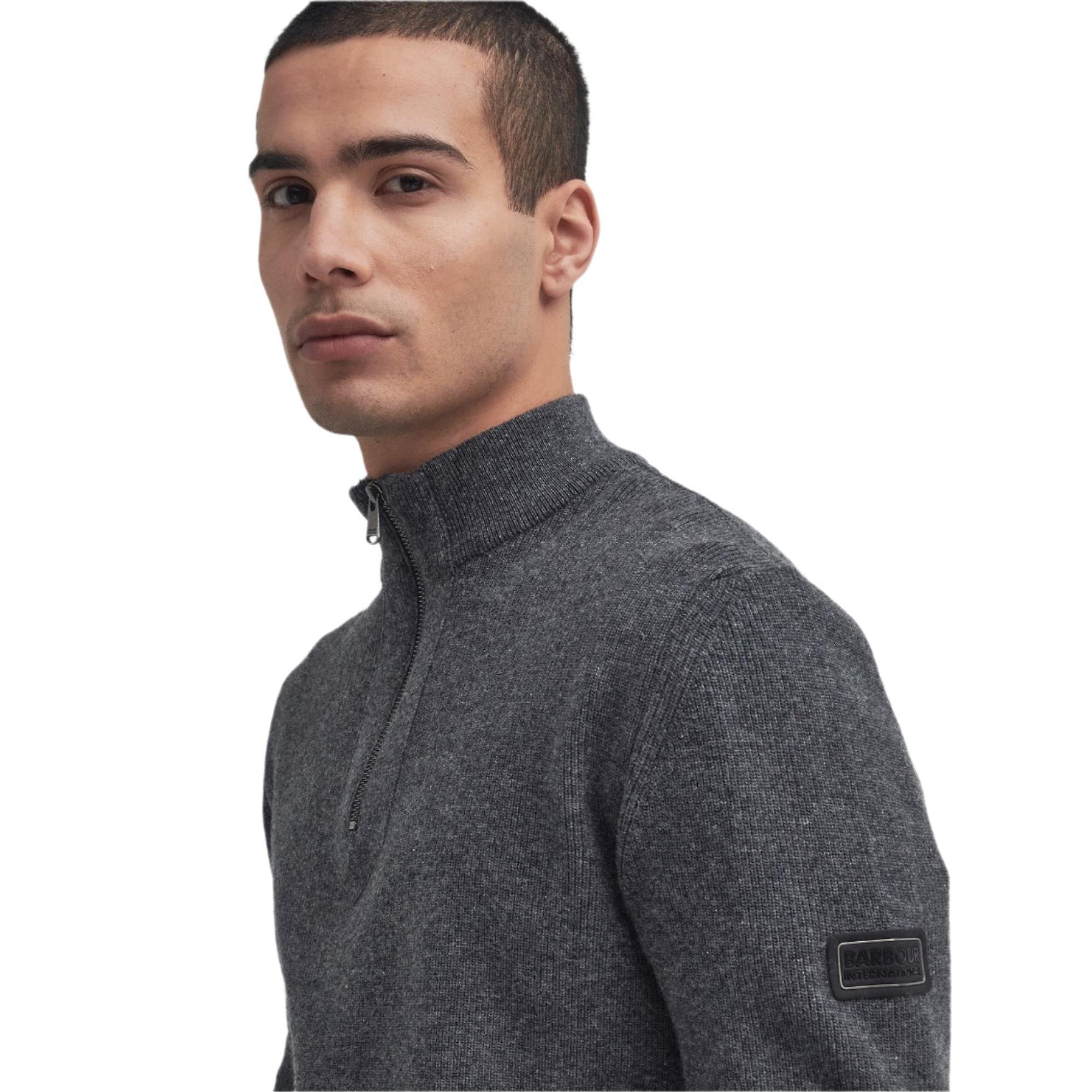 Product image 4 of 7 of Barbour International Men's Crawley Half-Zip Jumper - Charcoal Marl
