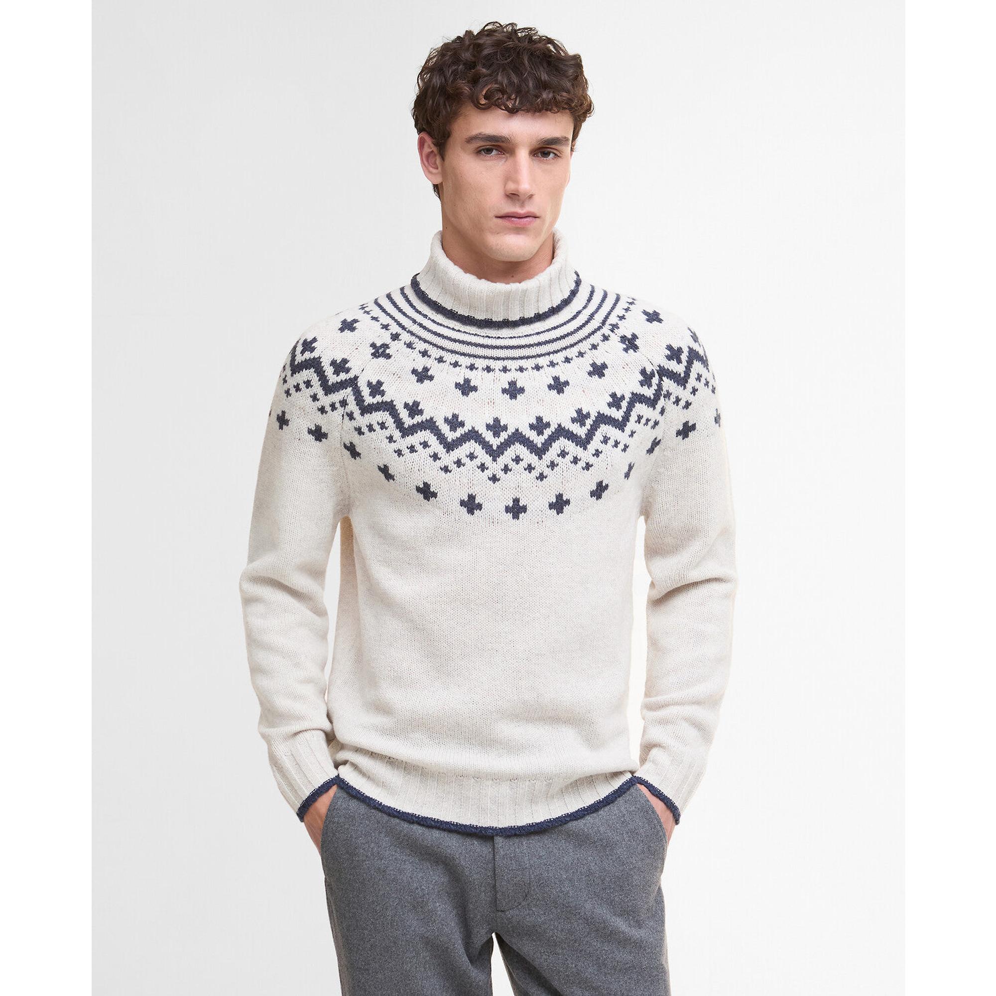 Product image 2 of 6 of Barbour Men's Hewton Roll Neck Jumper - Whisper White