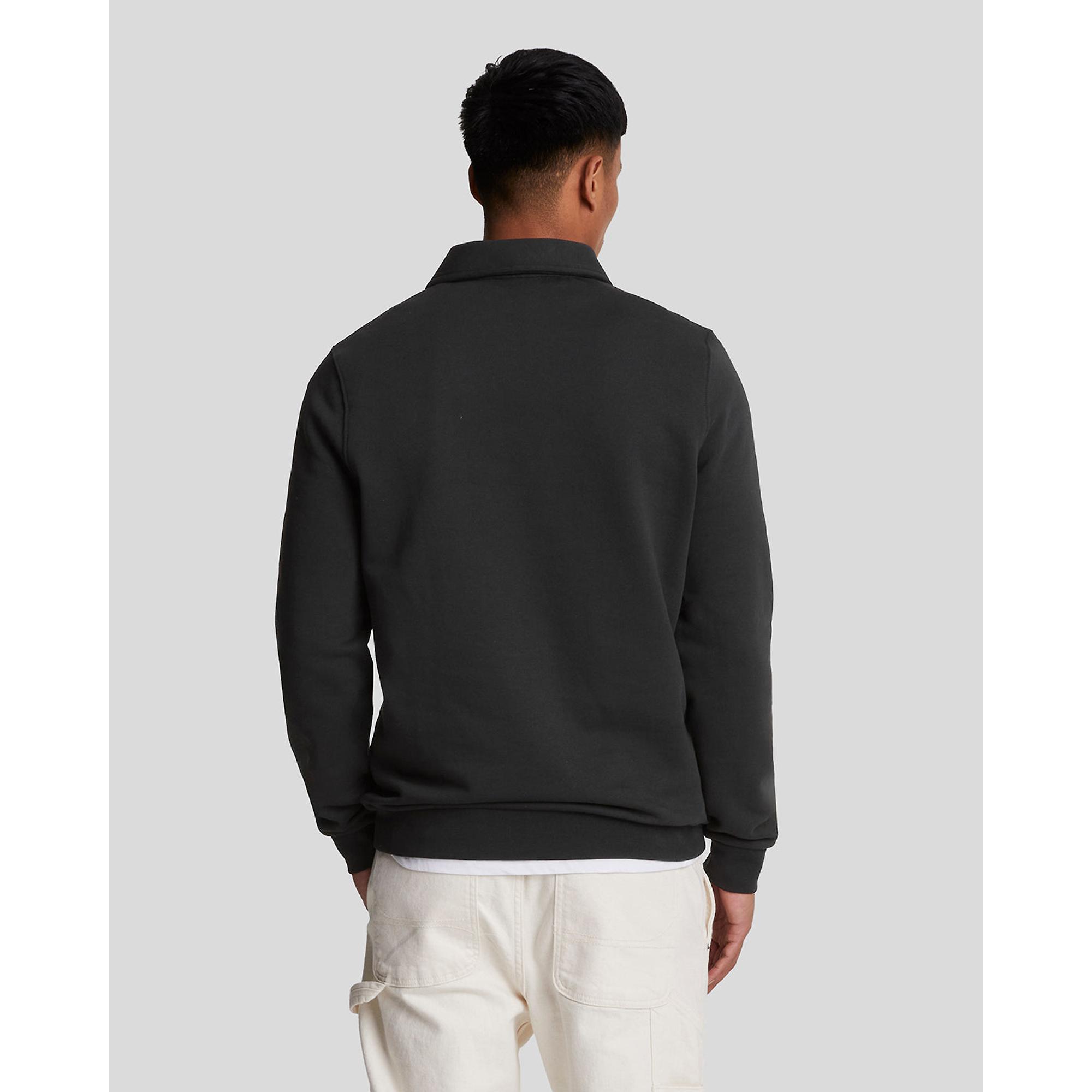 Product image 2 of 5 of Lyle & Scott Men's Embroidered Collared 1/4 Zip Jumper - Jet Black/ White