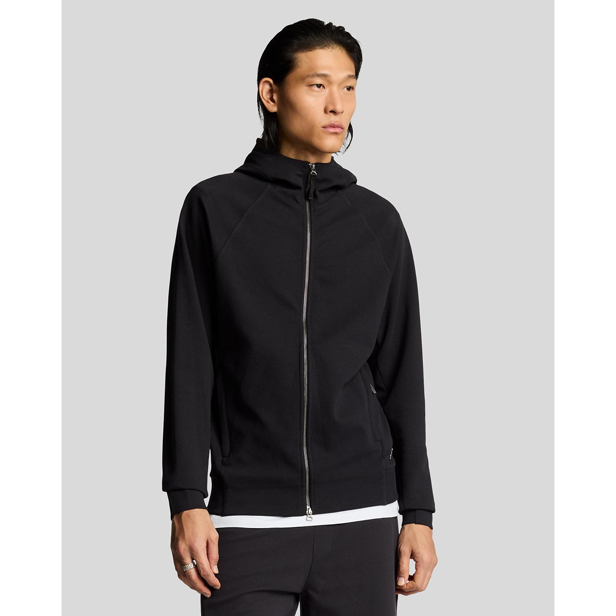 Product image 2 of 6 of Lyle & Scott Men's Diagonal Interlock Zip Through Hoodie - Lacquer