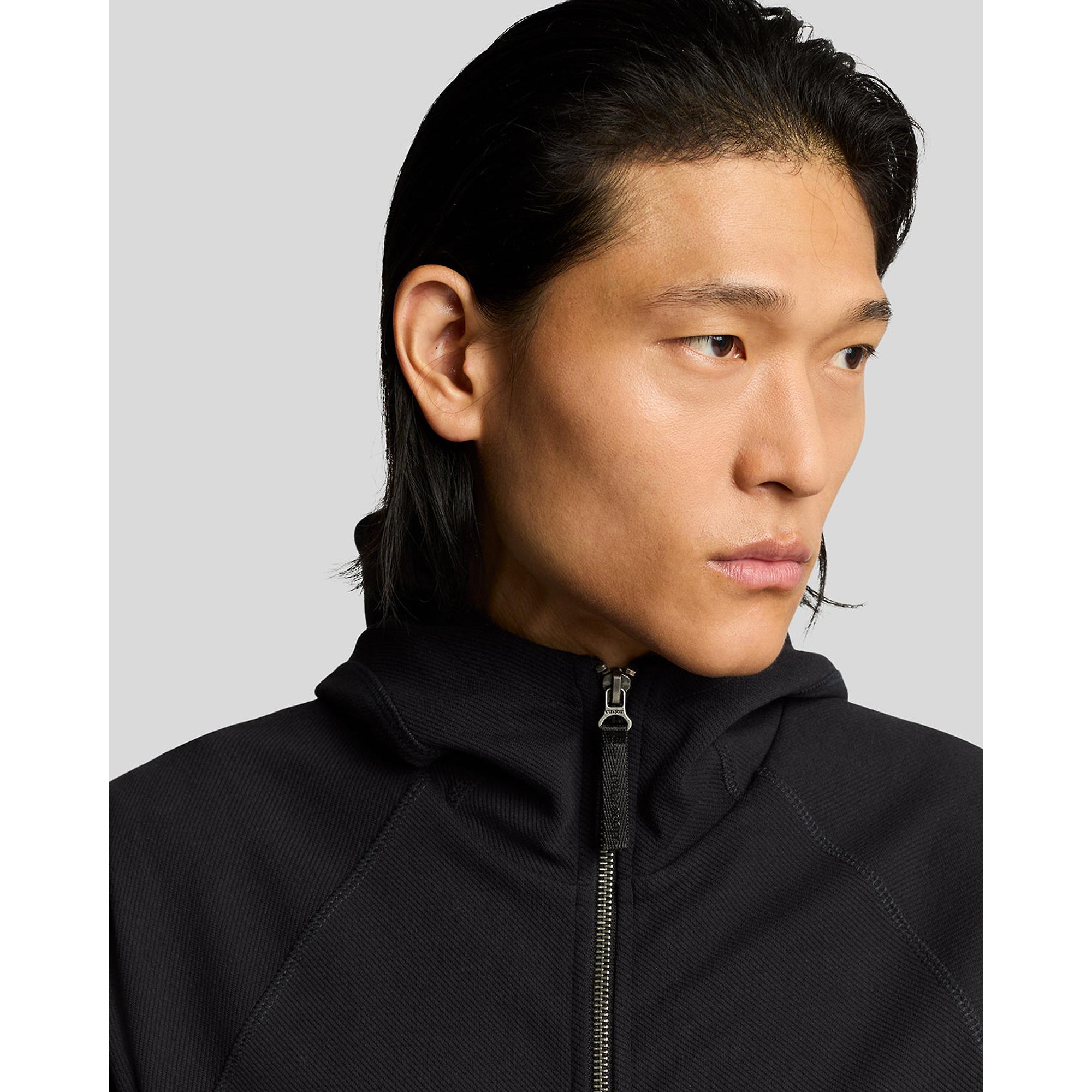 Product image 5 of 6 of Lyle & Scott Men's Diagonal Interlock Zip Through Hoodie - Lacquer