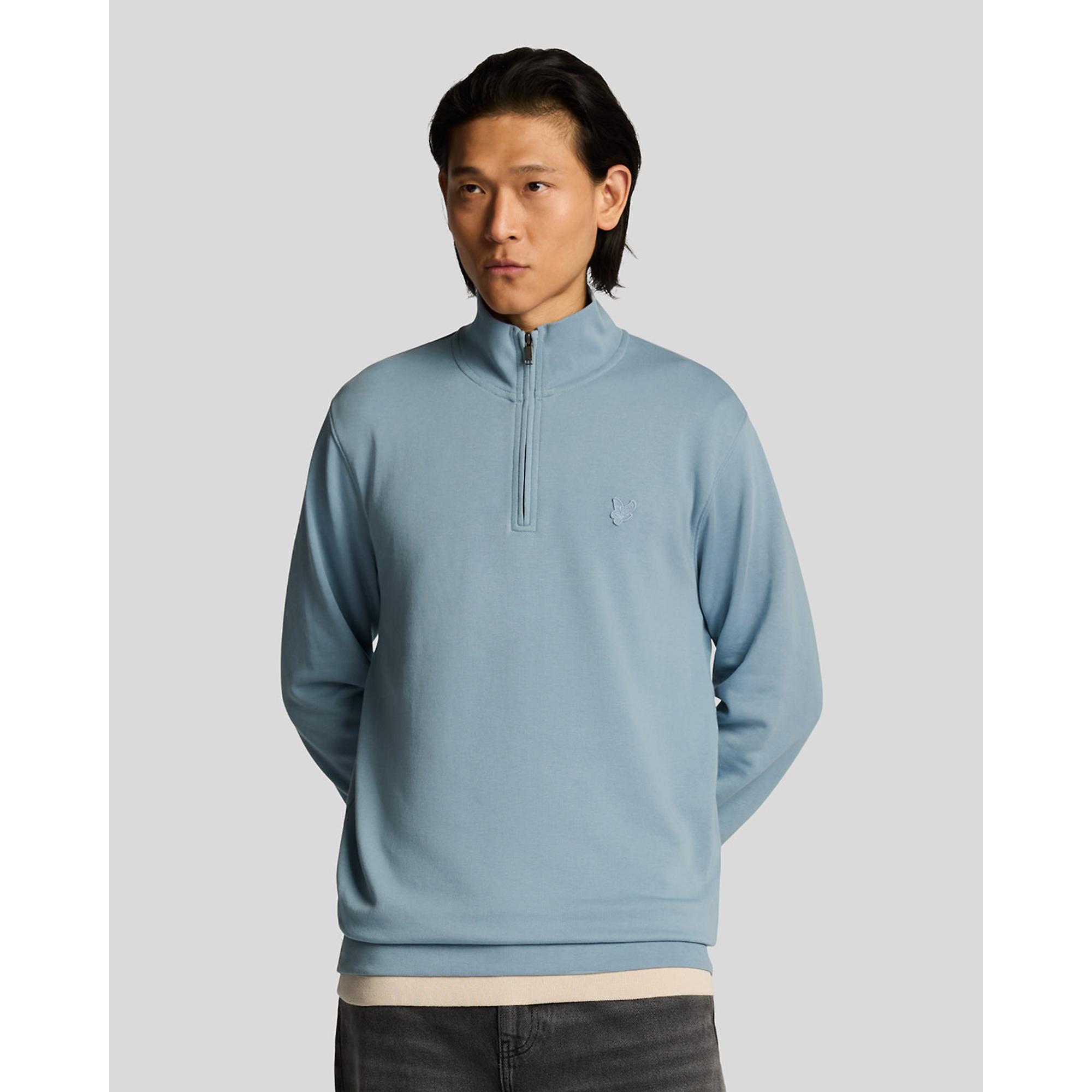 Product image 2 of 5 of Lyle & Scott Men's Superfine 1/4 Zip Sweatshirt - Blue Ash