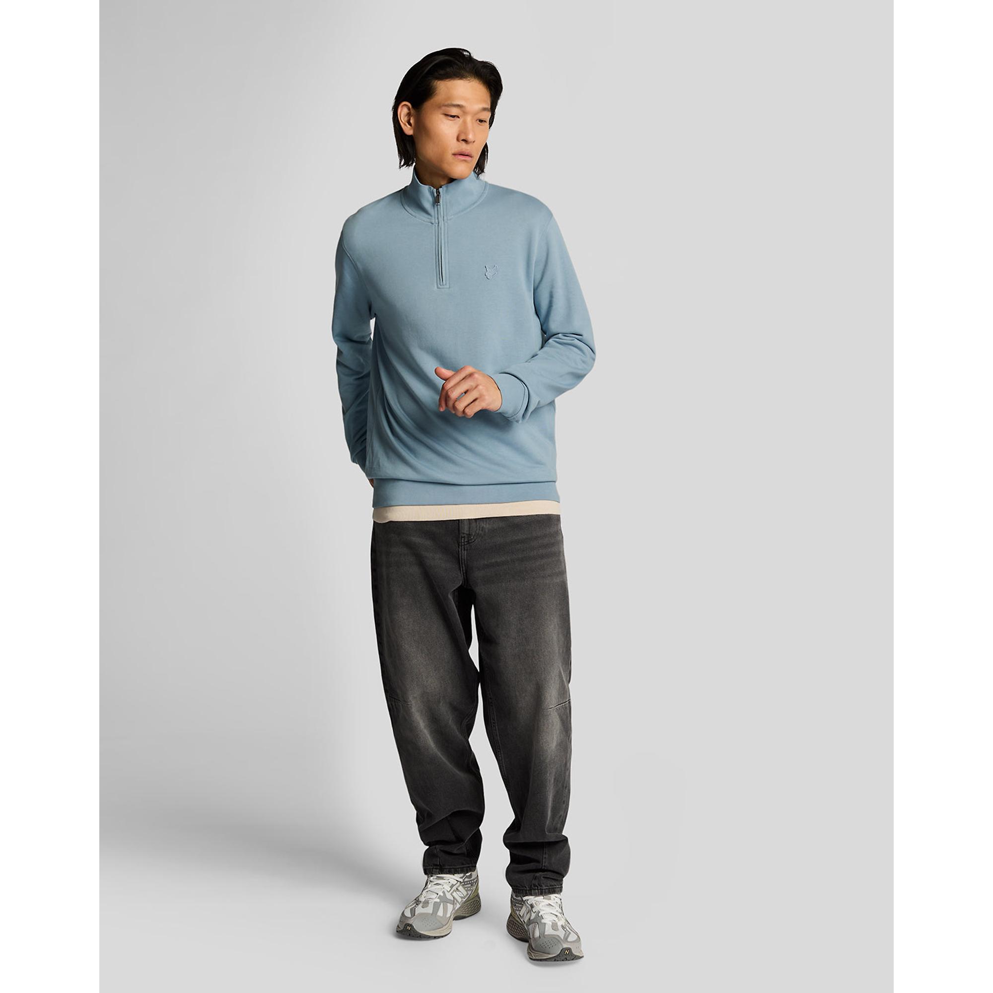 Product image 3 of 5 of Lyle & Scott Men's Superfine 1/4 Zip Sweatshirt - Blue Ash