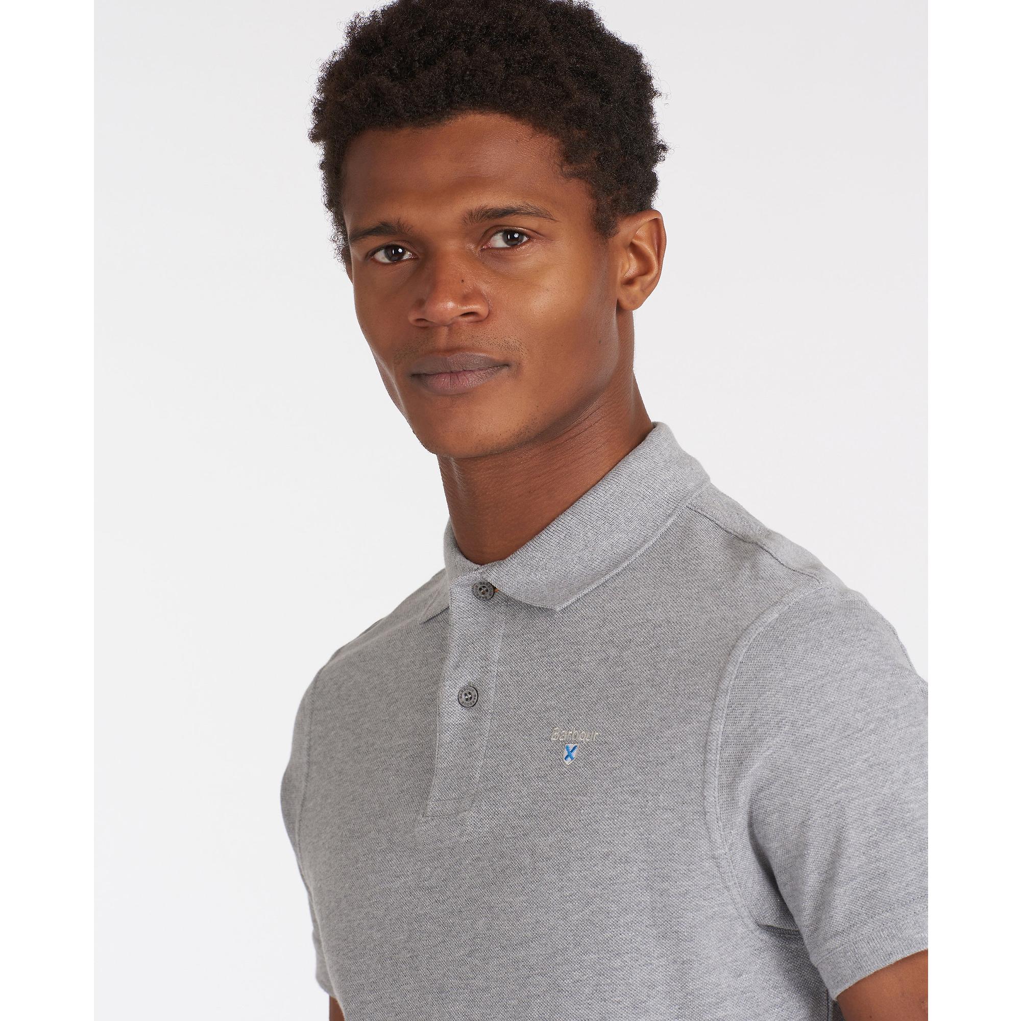 Product image 4 of 6 of Barbour Men's Original Sports Tailored Polo Shirt - Grey Marl