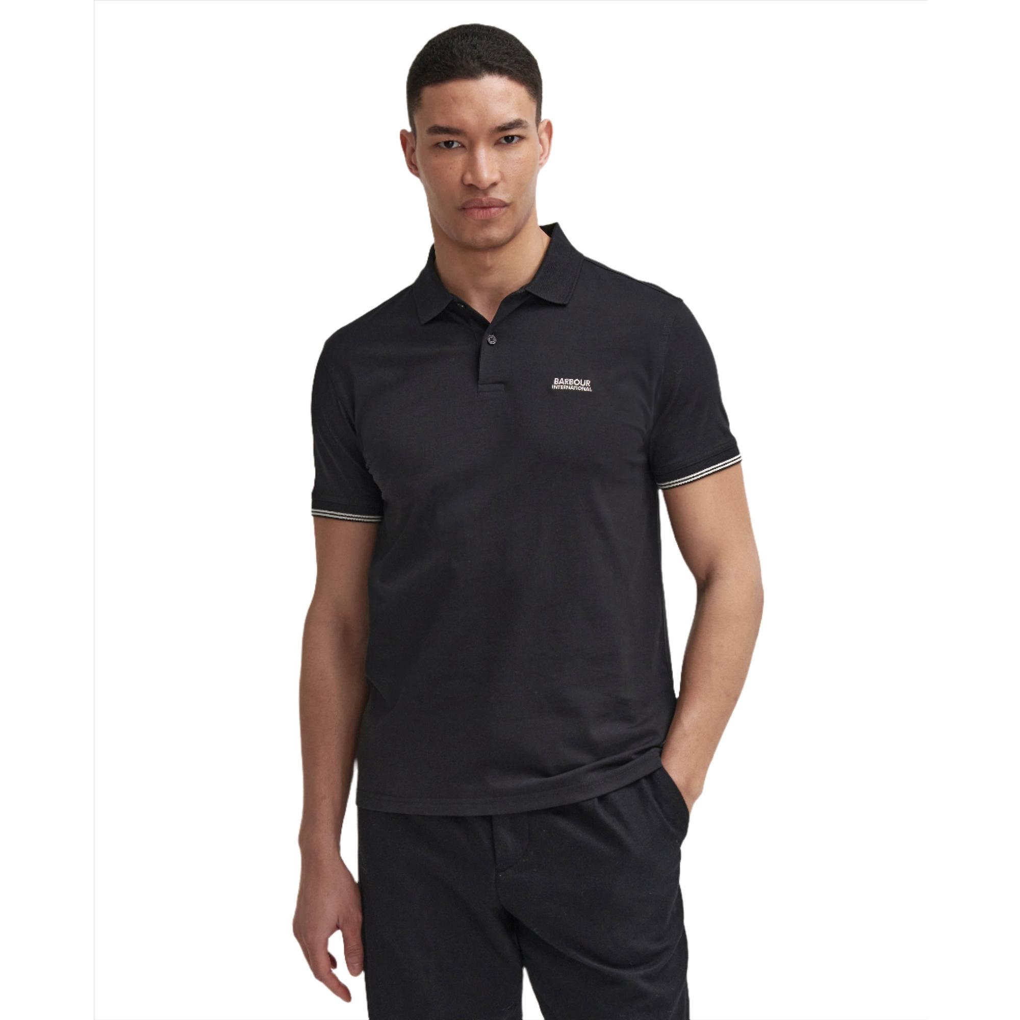 Product image 3 of 5 of Barbour International Men's Philip Tipped Polo Shirt - Black