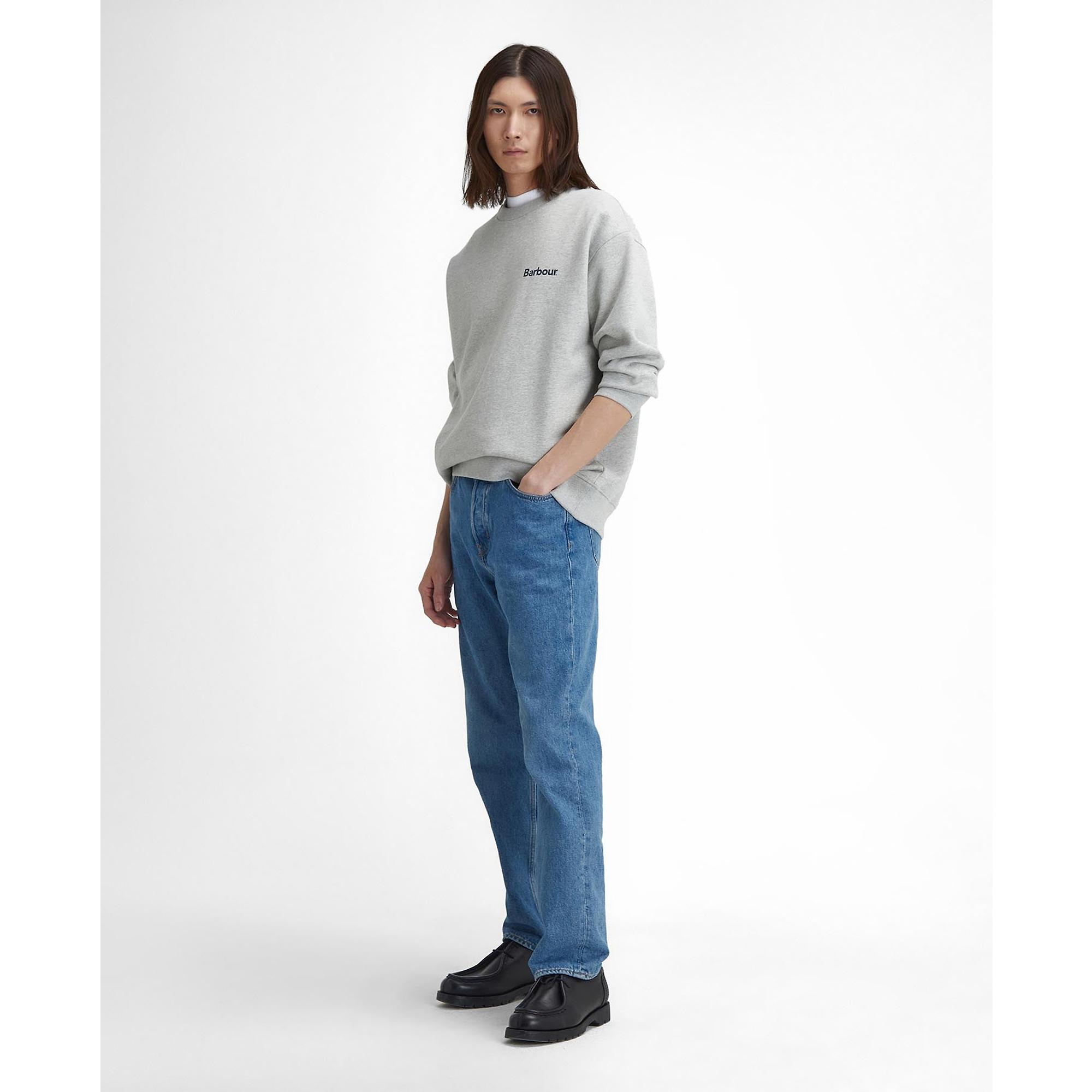 Product image 4 of 7 of Barbour Men's Brushed Nicholas Oversized Crew Neck Jumper - Grey Marl