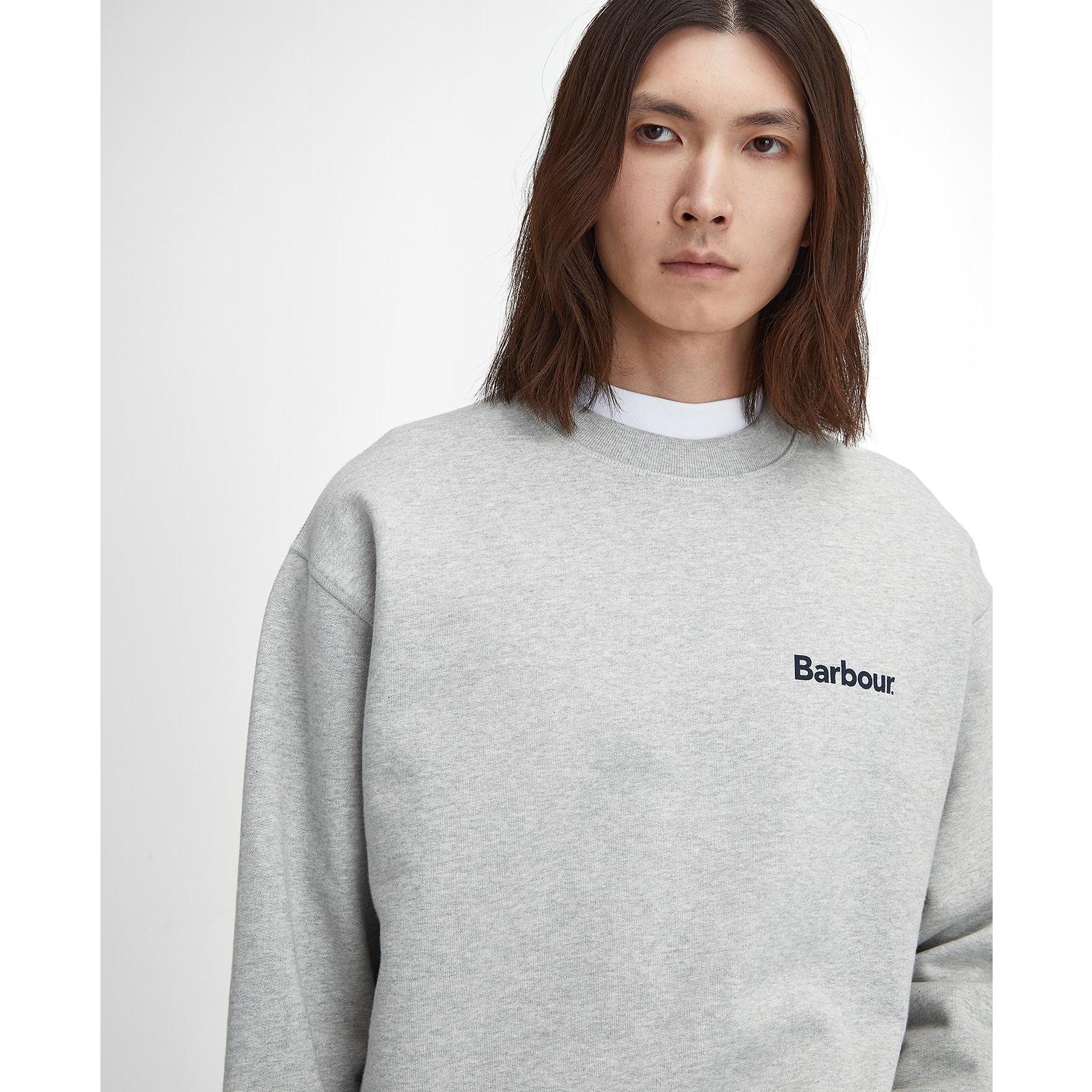 Product image 5 of 7 of Barbour Men's Brushed Nicholas Oversized Crew Neck Jumper - Grey Marl