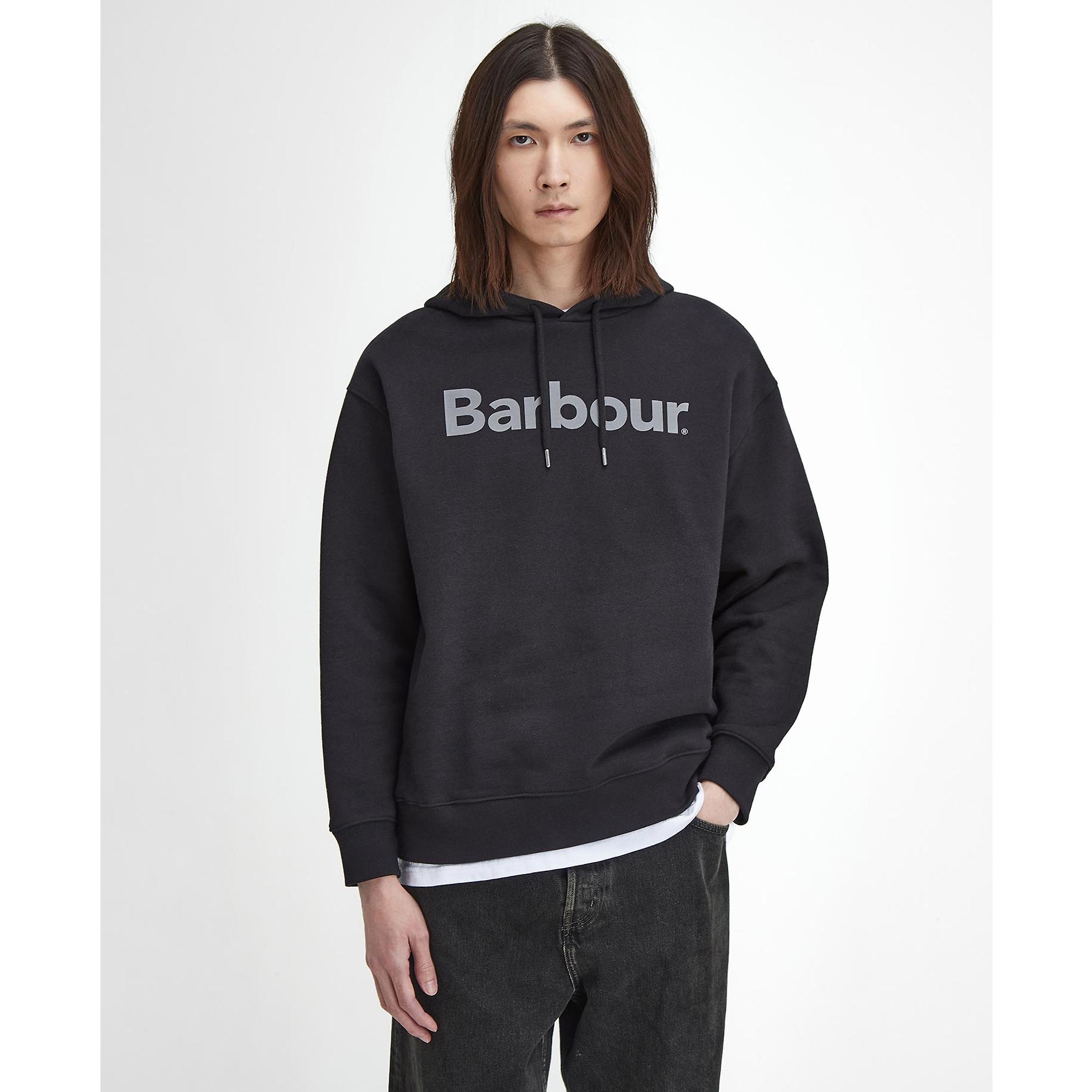 Product image 2 of 6 of Barbour Men's Brushed Nicholas Oversized Hoodie - Black