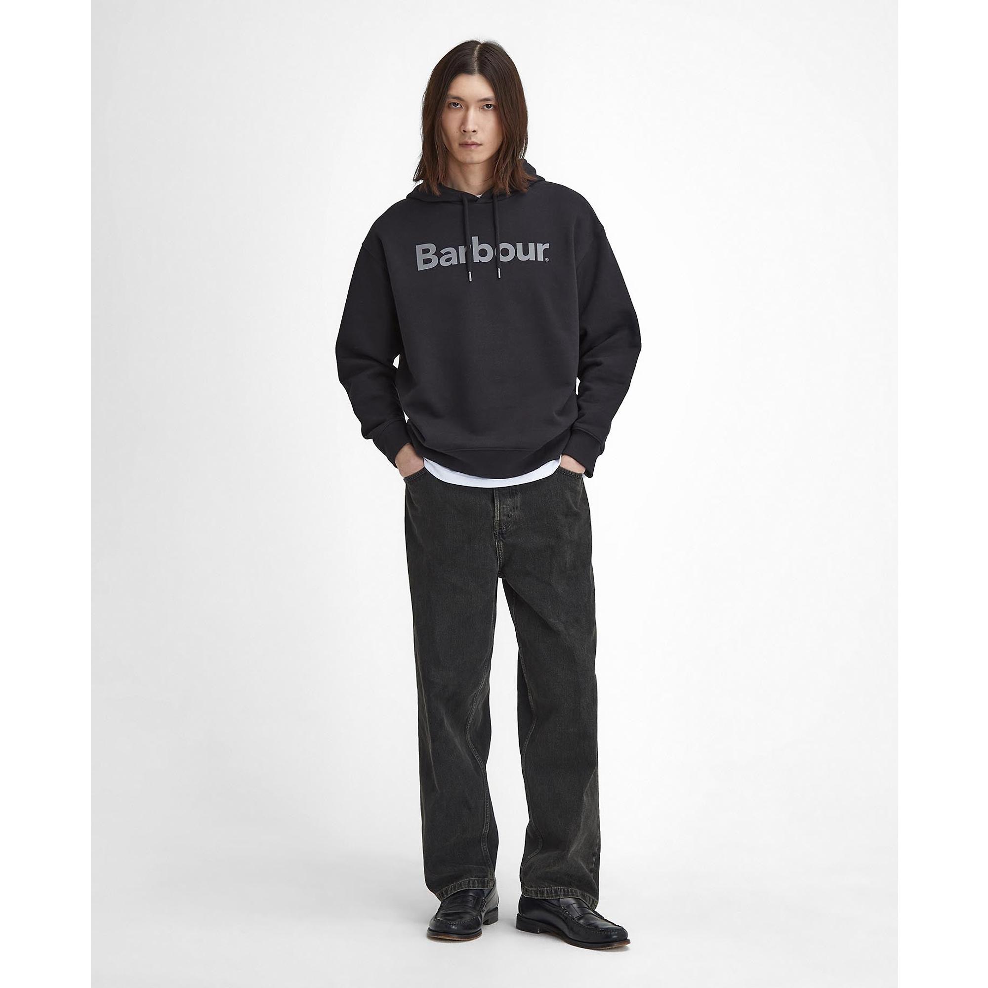 Product image 3 of 6 of Barbour Men's Brushed Nicholas Oversized Hoodie - Black