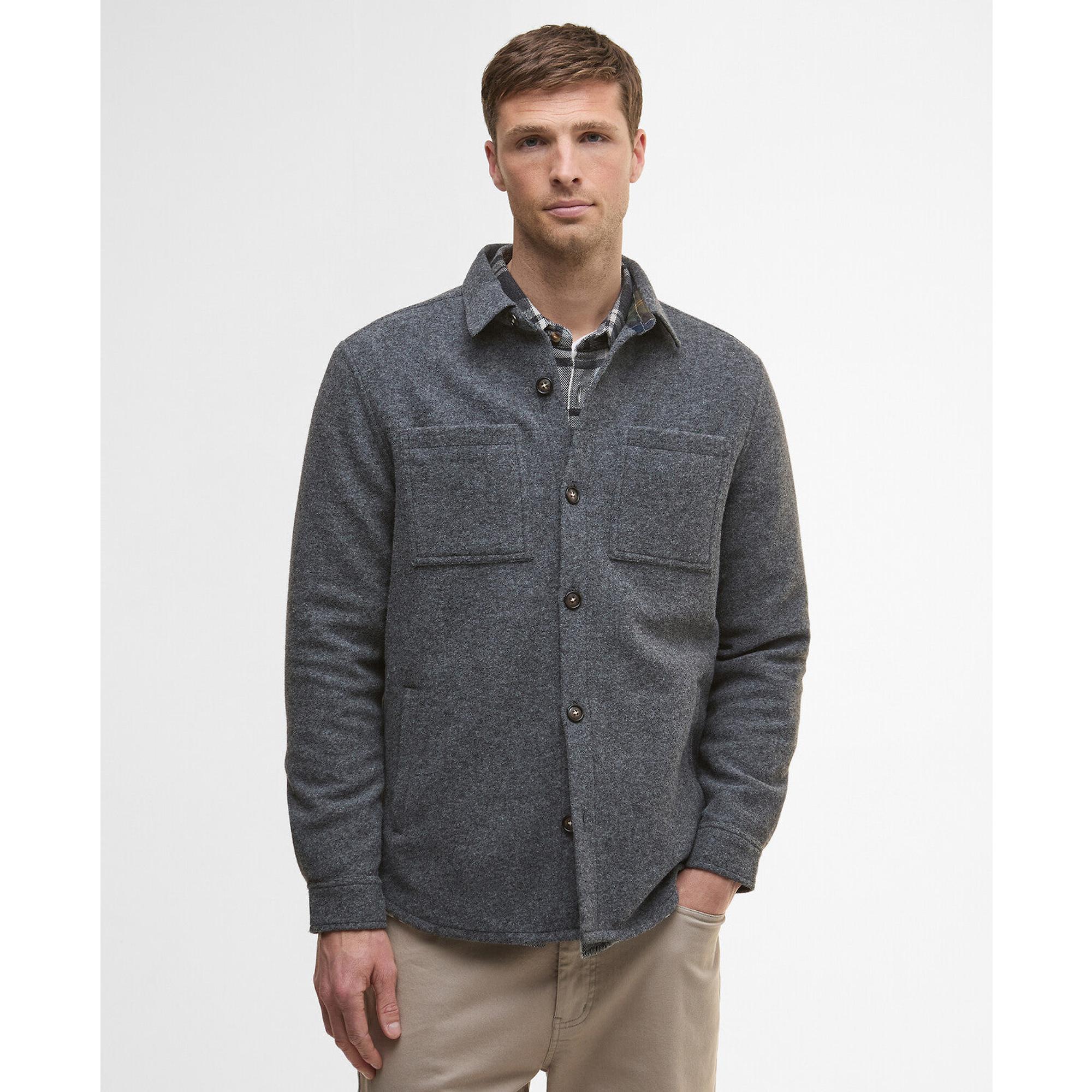 Product image 2 of 6 of Barbour Men's Marlow Tailored Wool Blend Overshirt - Dark Grey Marl
