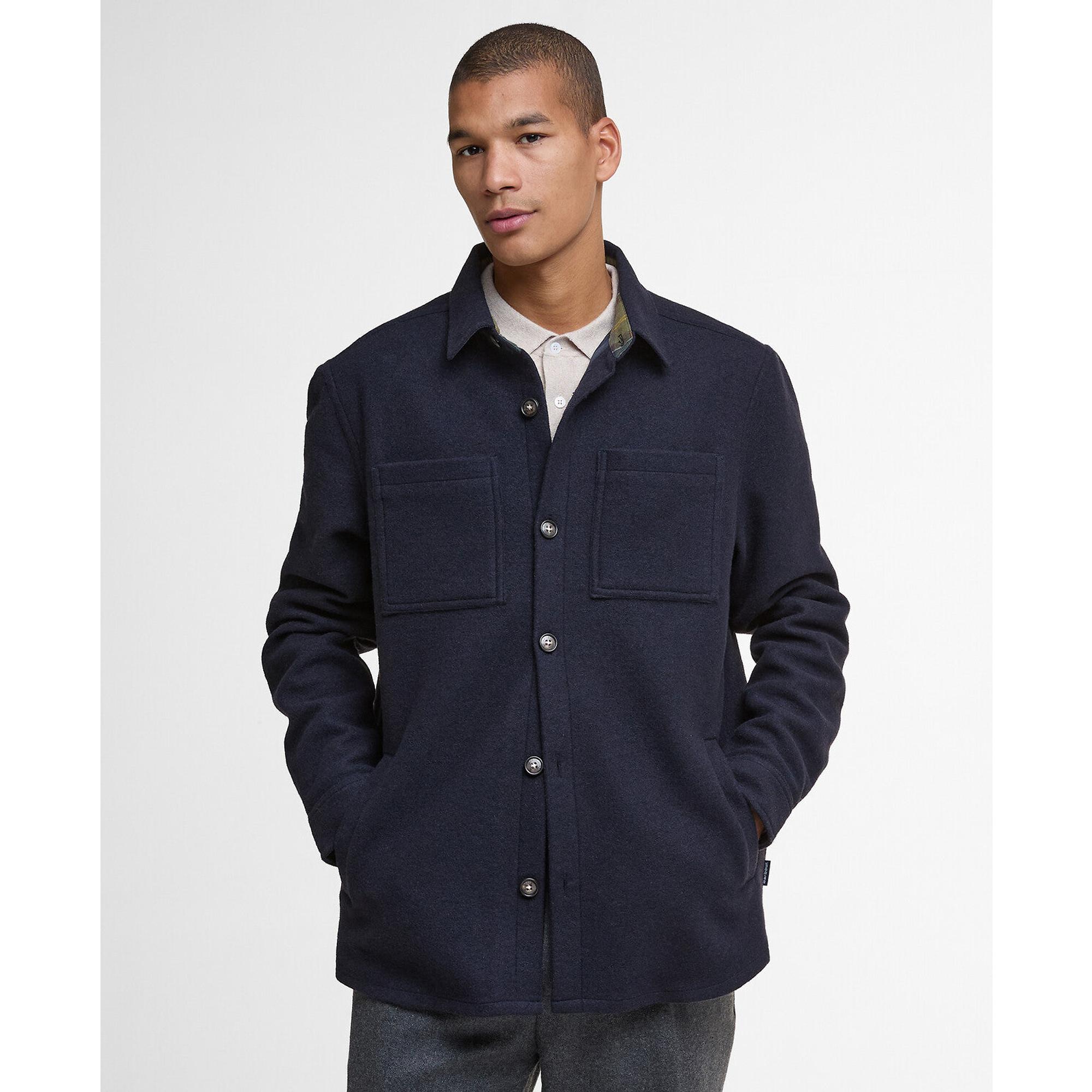 Product image 2 of 6 of Barbour Men's Marlow Tailored Wool Blend Overshirt - Navy Marl