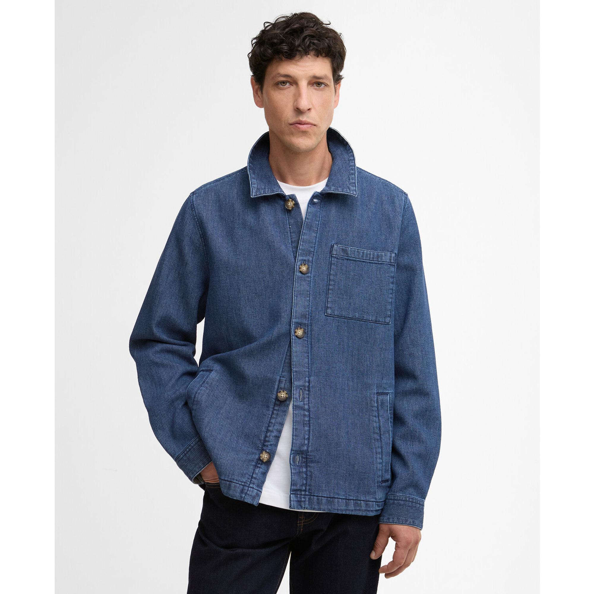 Product image 2 of 6 of Barbour Men's Aickmen Textured Denim Overshirt - Indigo