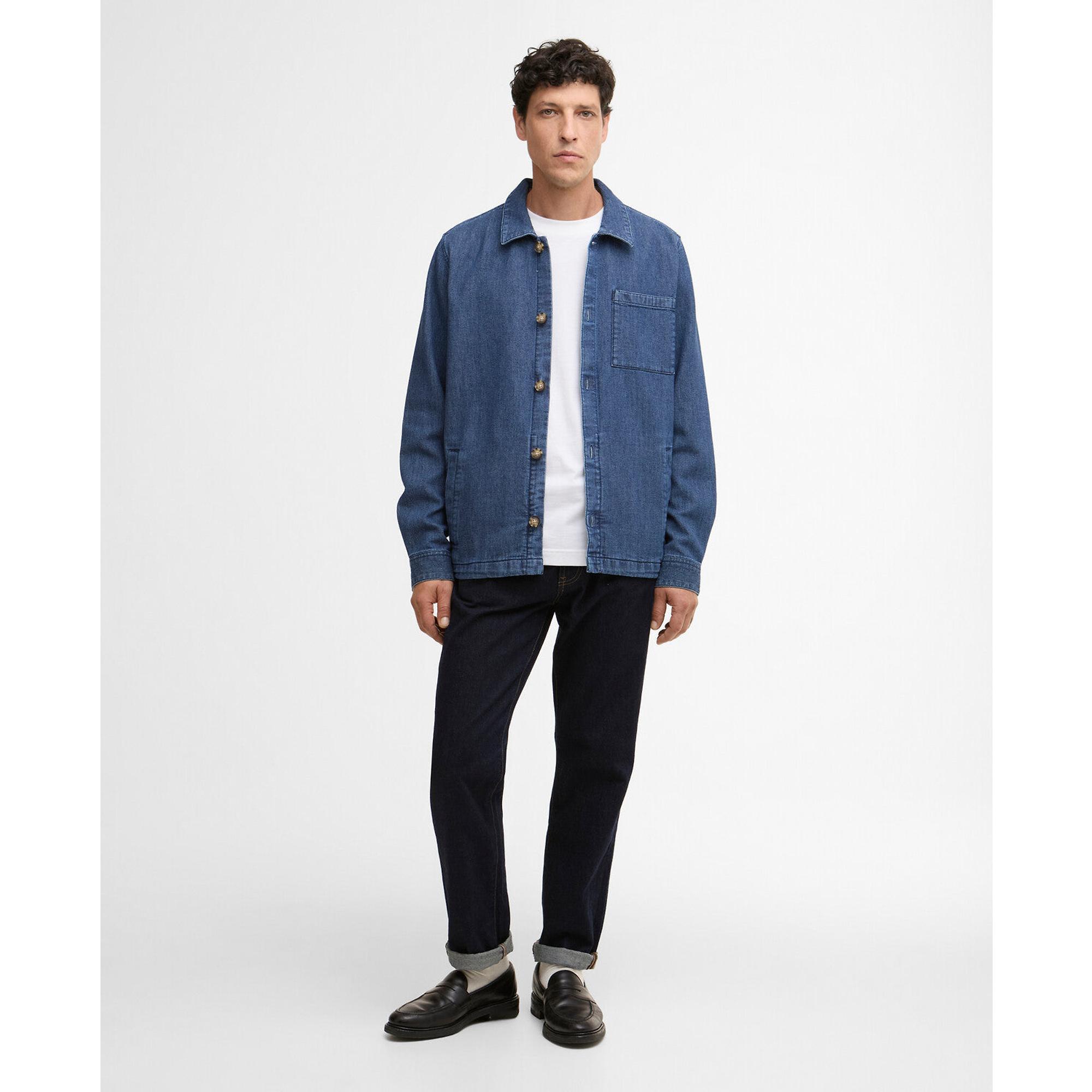 Product image 3 of 6 of Barbour Men's Aickmen Textured Denim Overshirt - Indigo