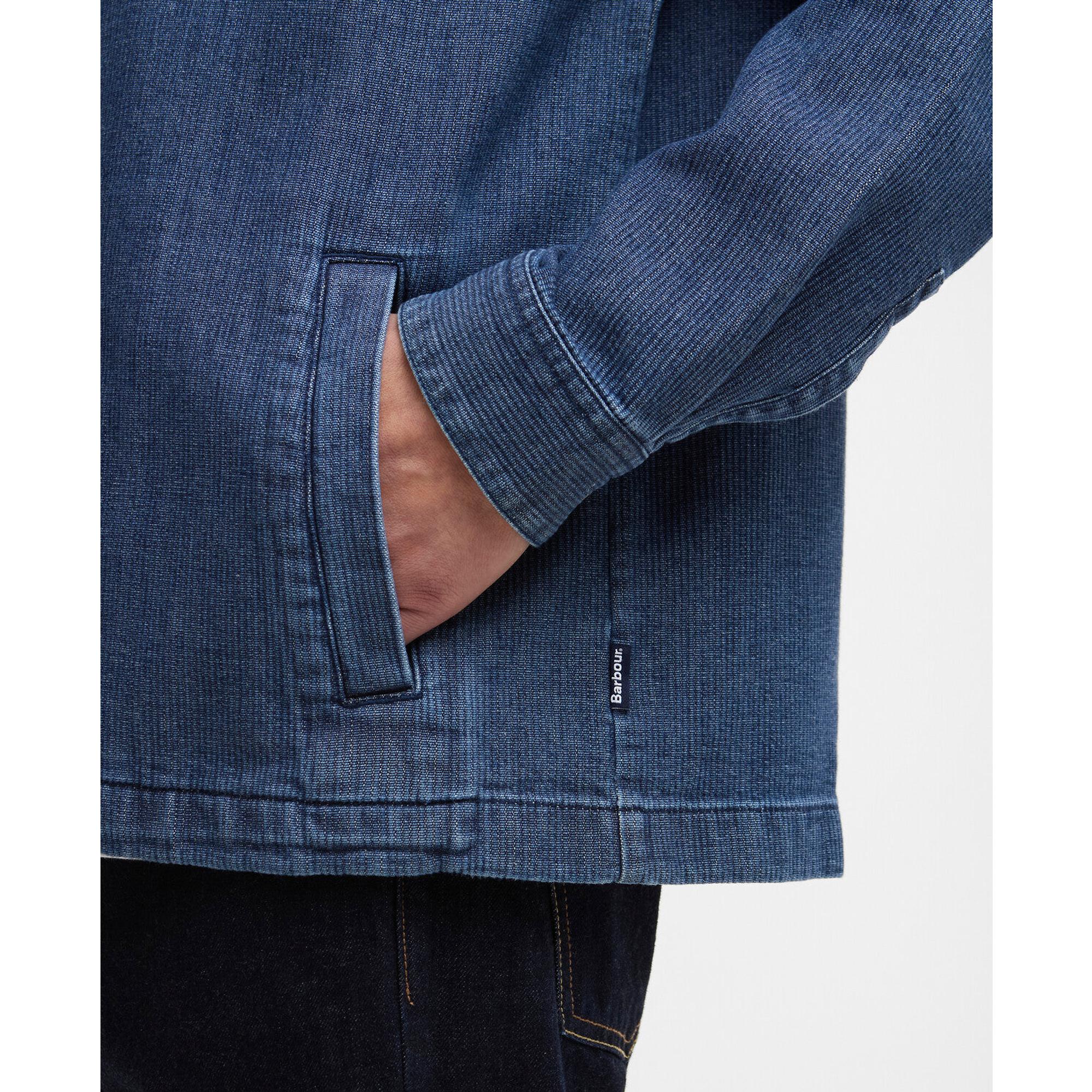 Product image 6 of 6 of Barbour Men's Aickmen Textured Denim Overshirt - Indigo