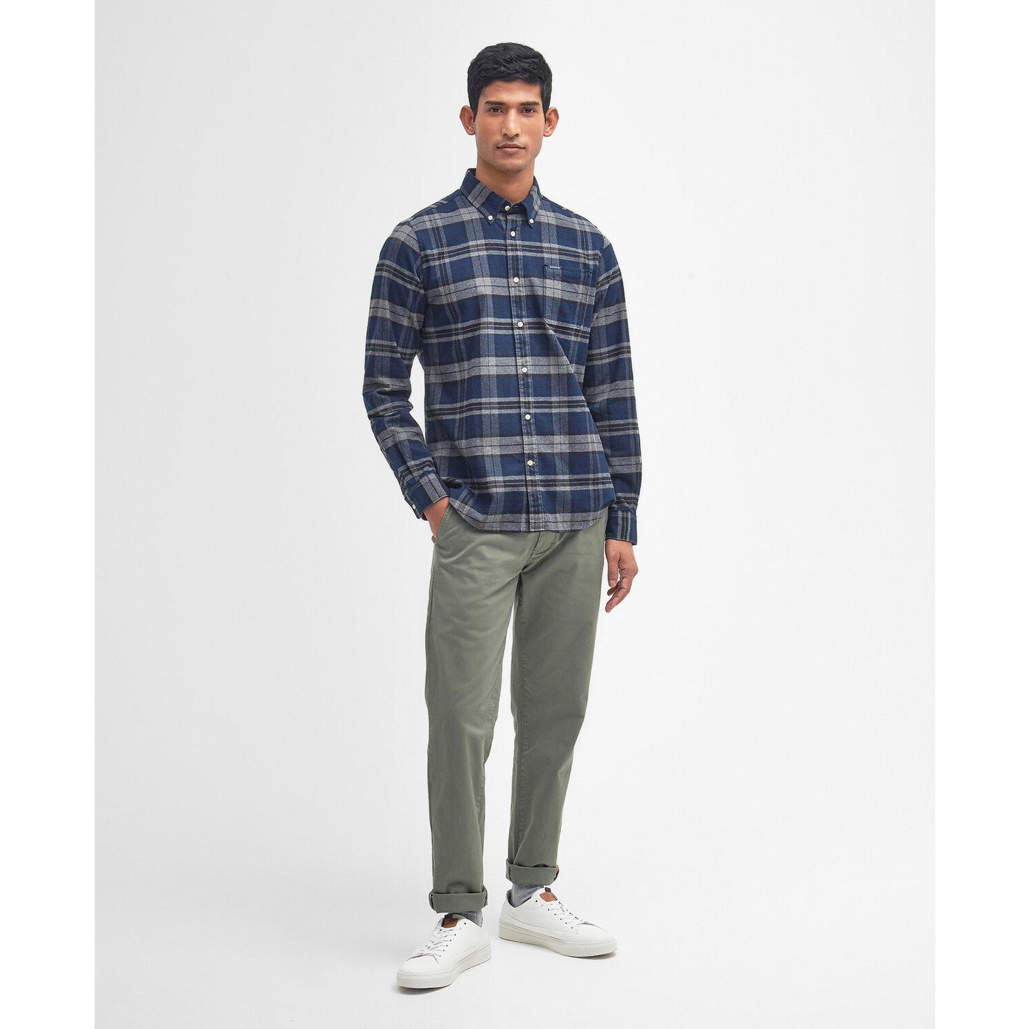 Product image 3 of 7 of Barbour Men's Betsom Tailored Checked Shirt - Grey Marl