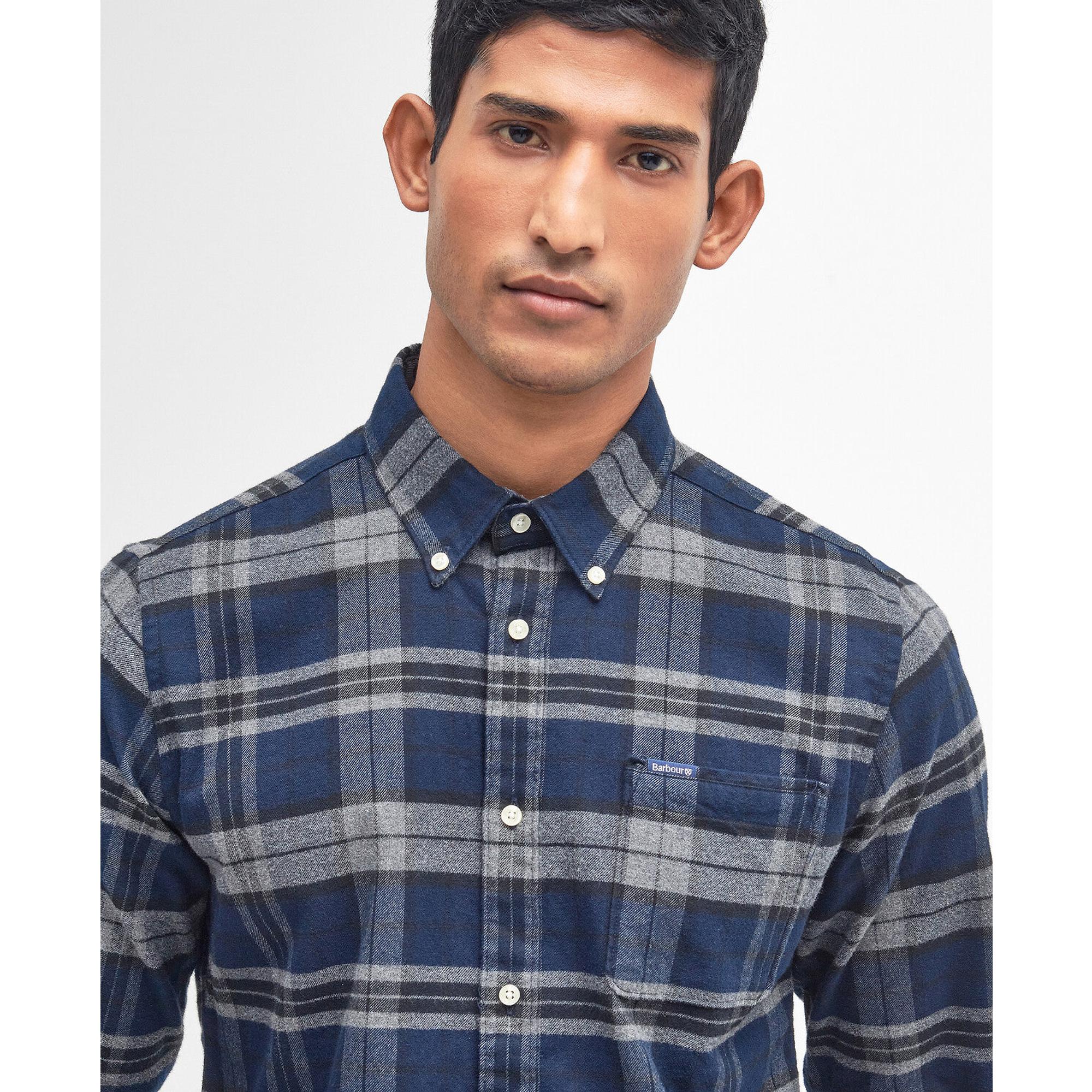 Product image 5 of 7 of Barbour Men's Betsom Tailored Checked Shirt - Grey Marl