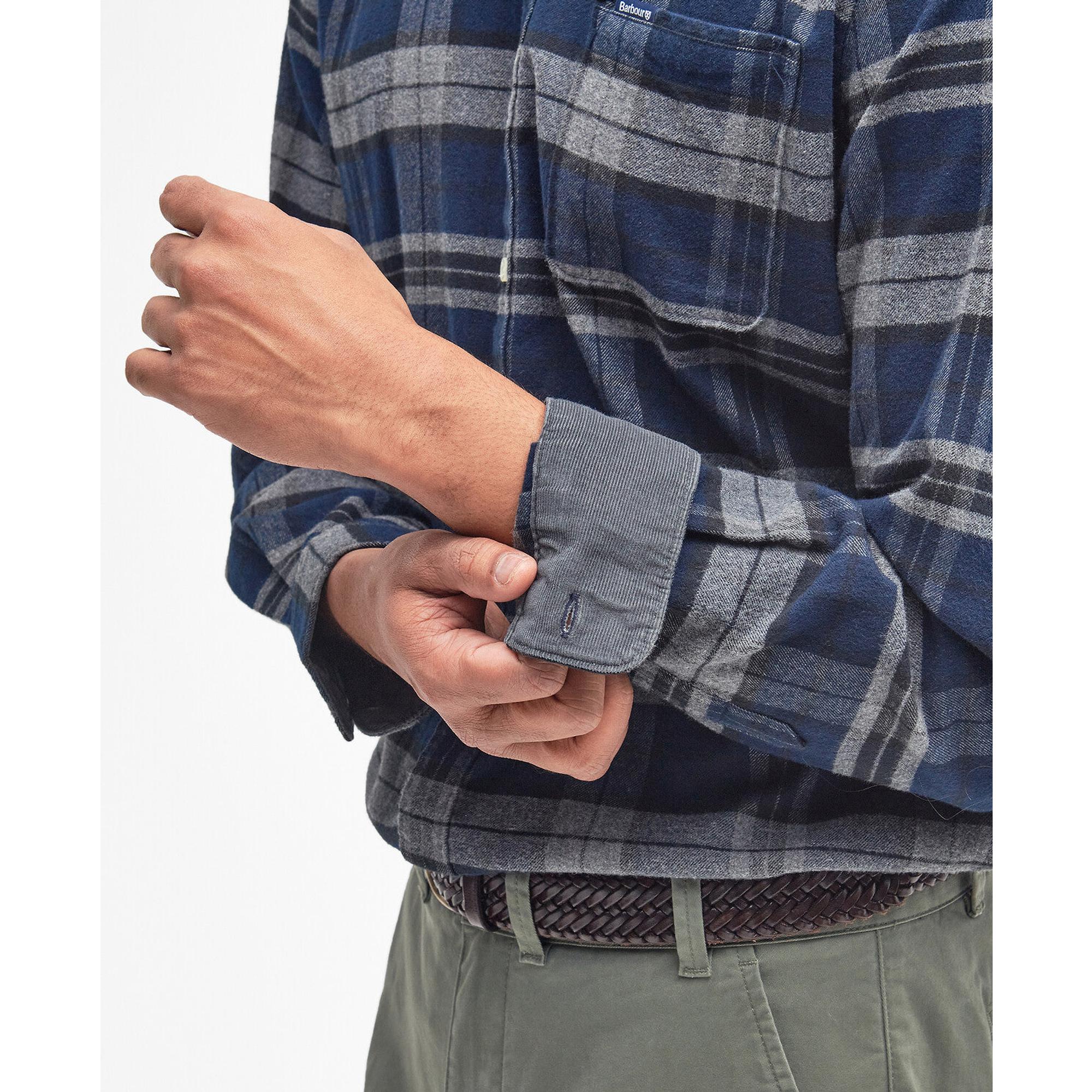 Product image 6 of 7 of Barbour Men's Betsom Tailored Checked Shirt - Grey Marl