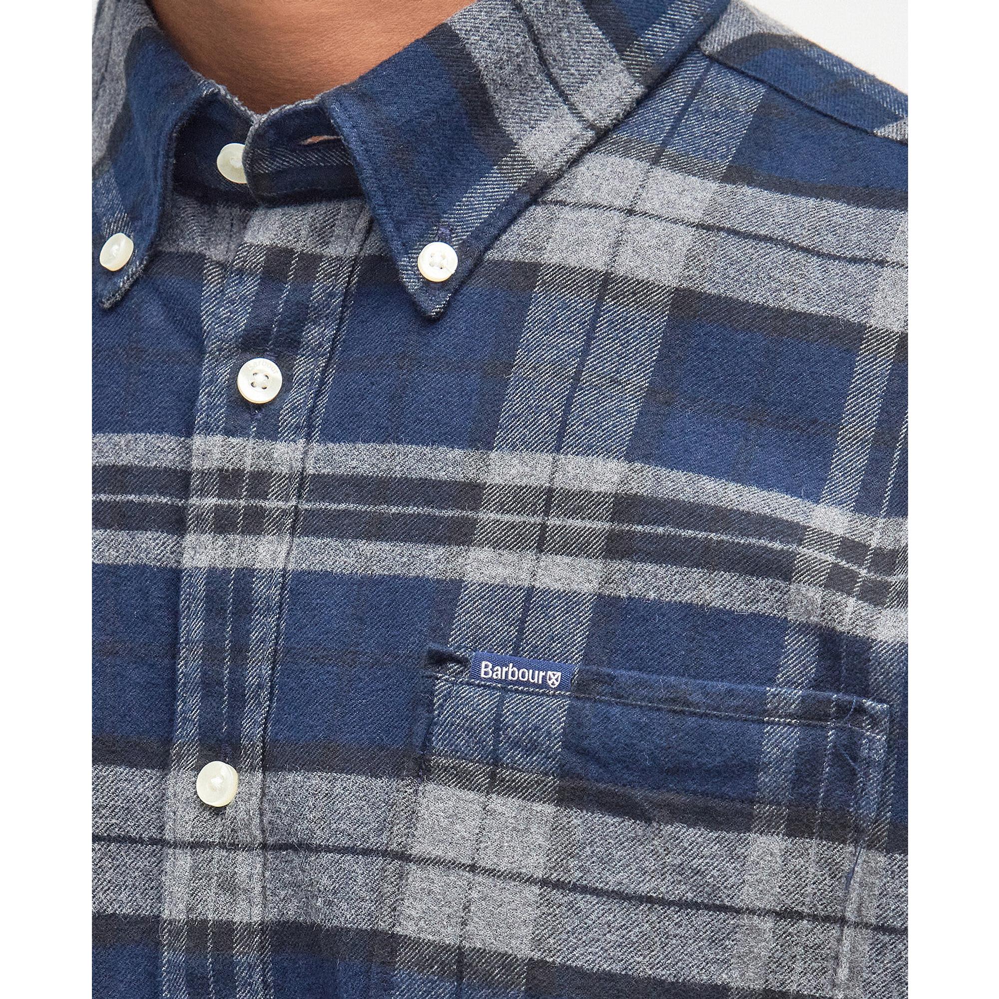 Product image 7 of 7 of Barbour Men's Betsom Tailored Checked Shirt - Grey Marl