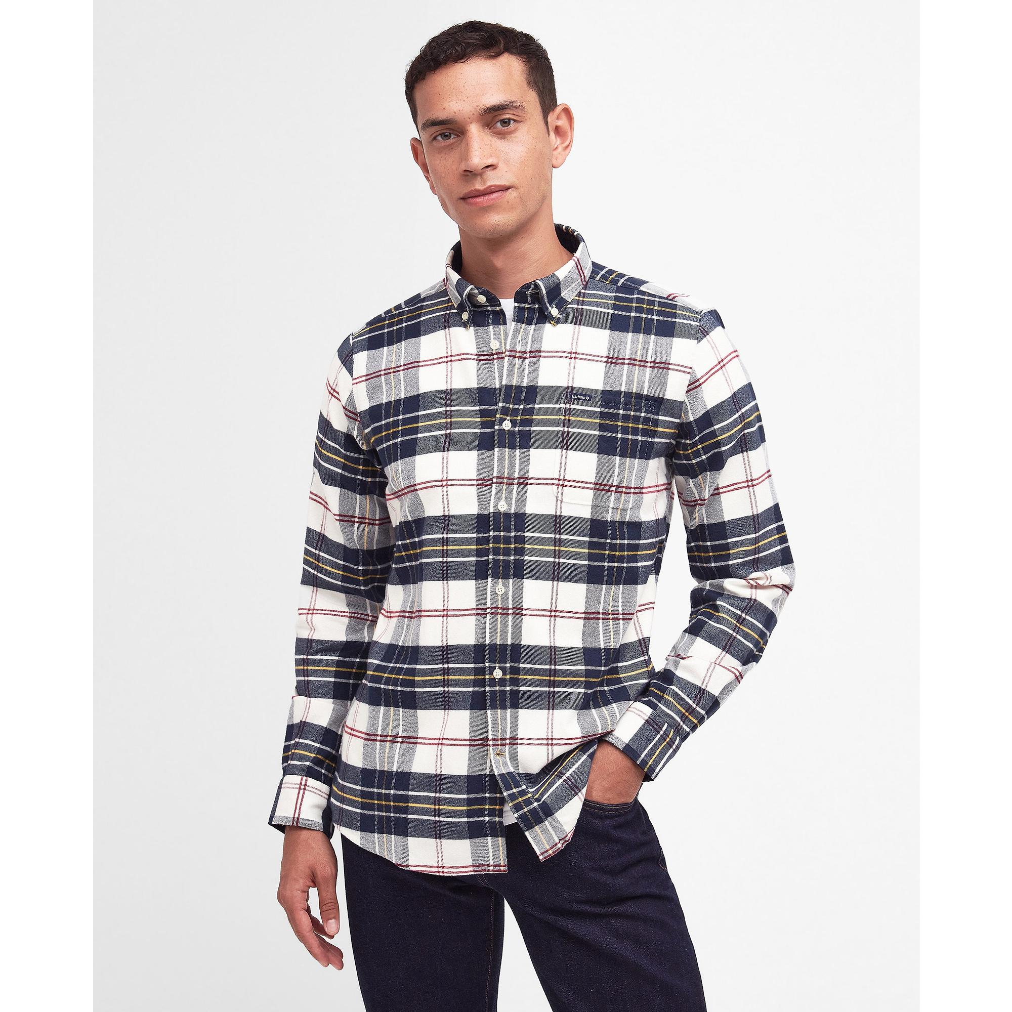 Product image 2 of 7 of Barbour Men's Ronan Tailored Fit Check Shirt - Ecru