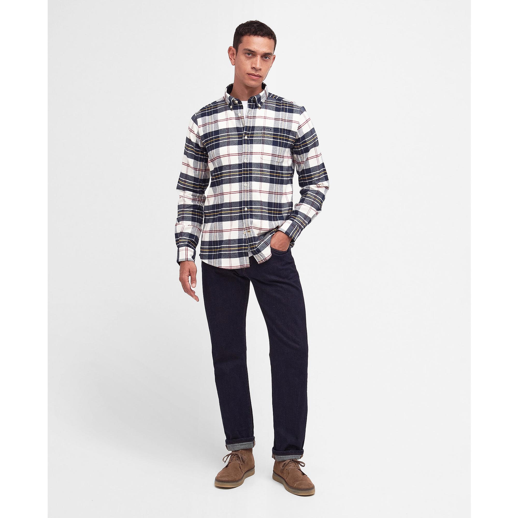Product image 4 of 7 of Barbour Men's Ronan Tailored Fit Check Shirt - Ecru