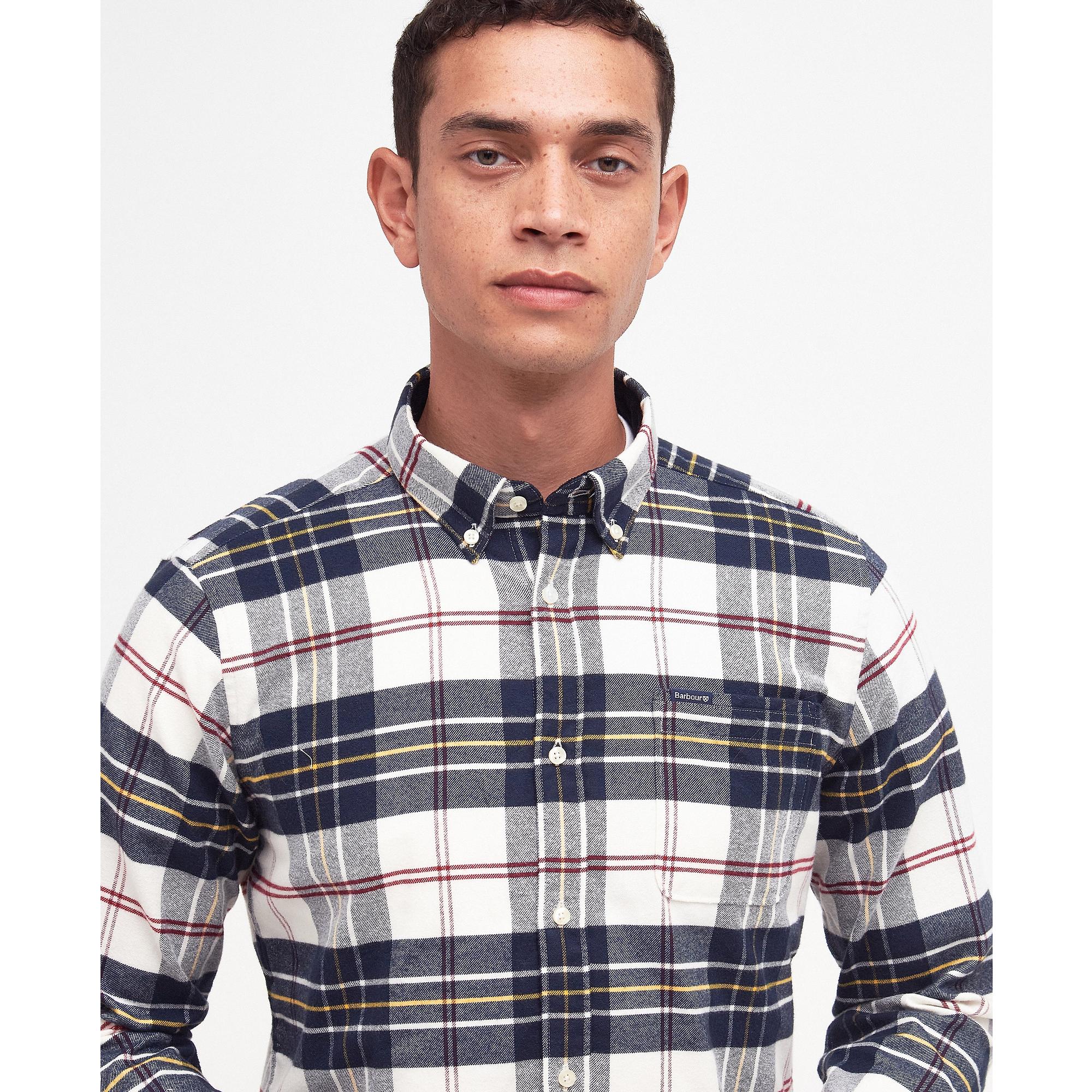 Product image 5 of 7 of Barbour Men's Ronan Tailored Fit Check Shirt - Ecru