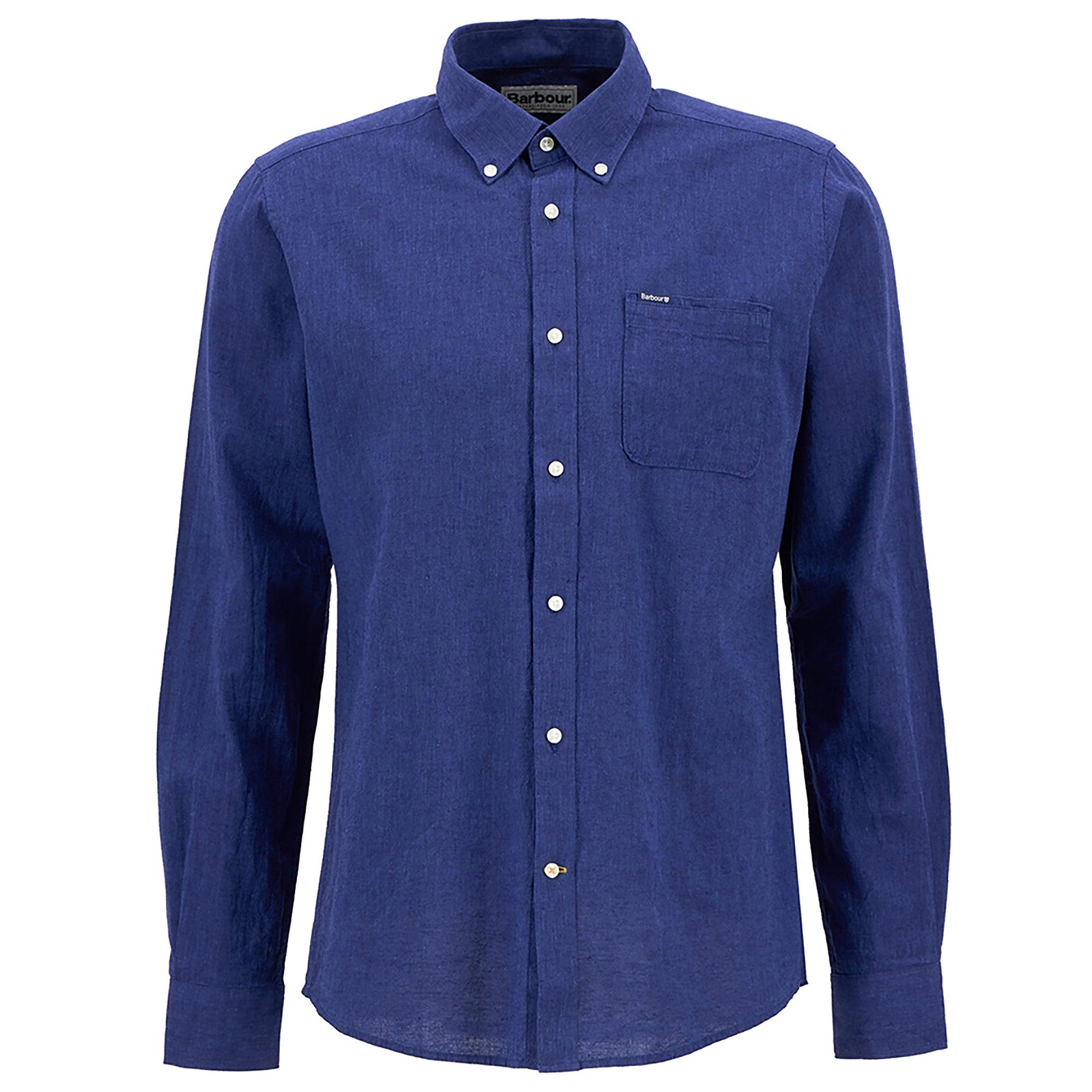Product image 1 of 6 of Barbour Men's Nelson Tailored Long-Sleeved Shirt - Indigo