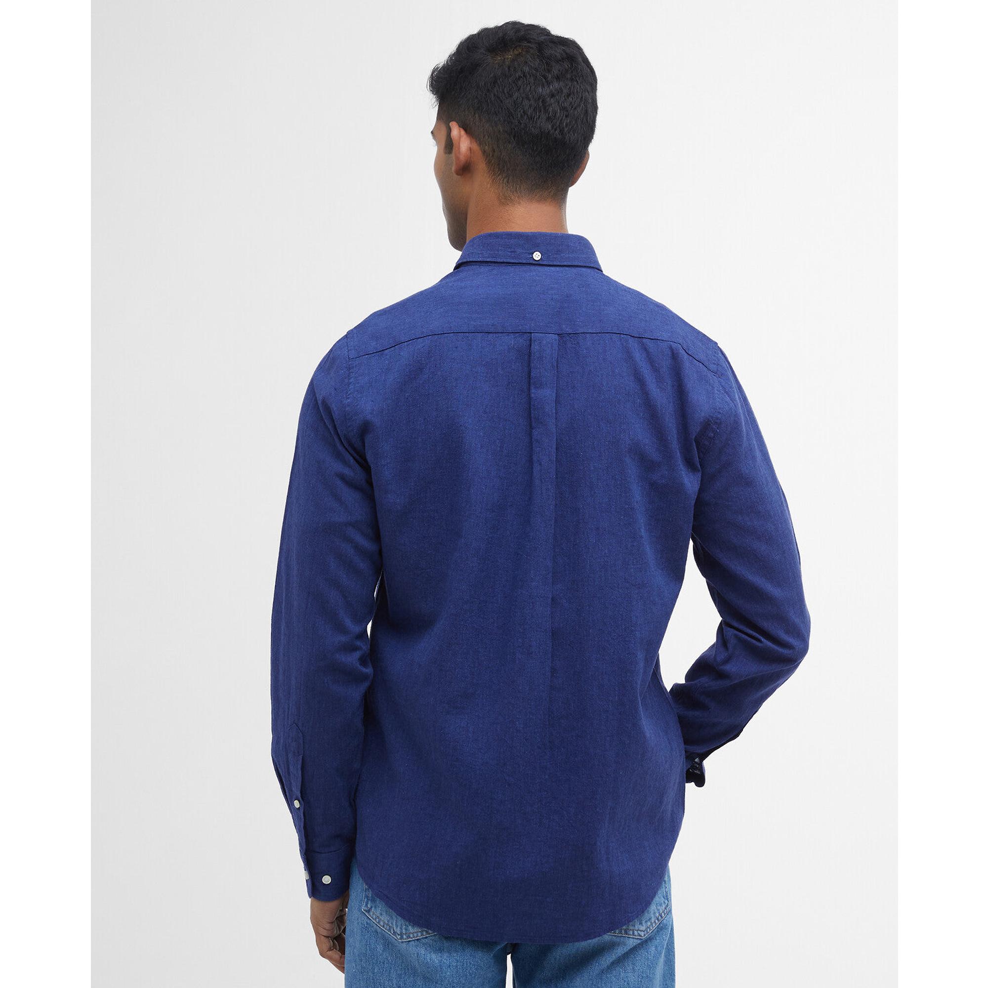 Product image 4 of 6 of Barbour Men's Nelson Tailored Long-Sleeved Shirt - Indigo