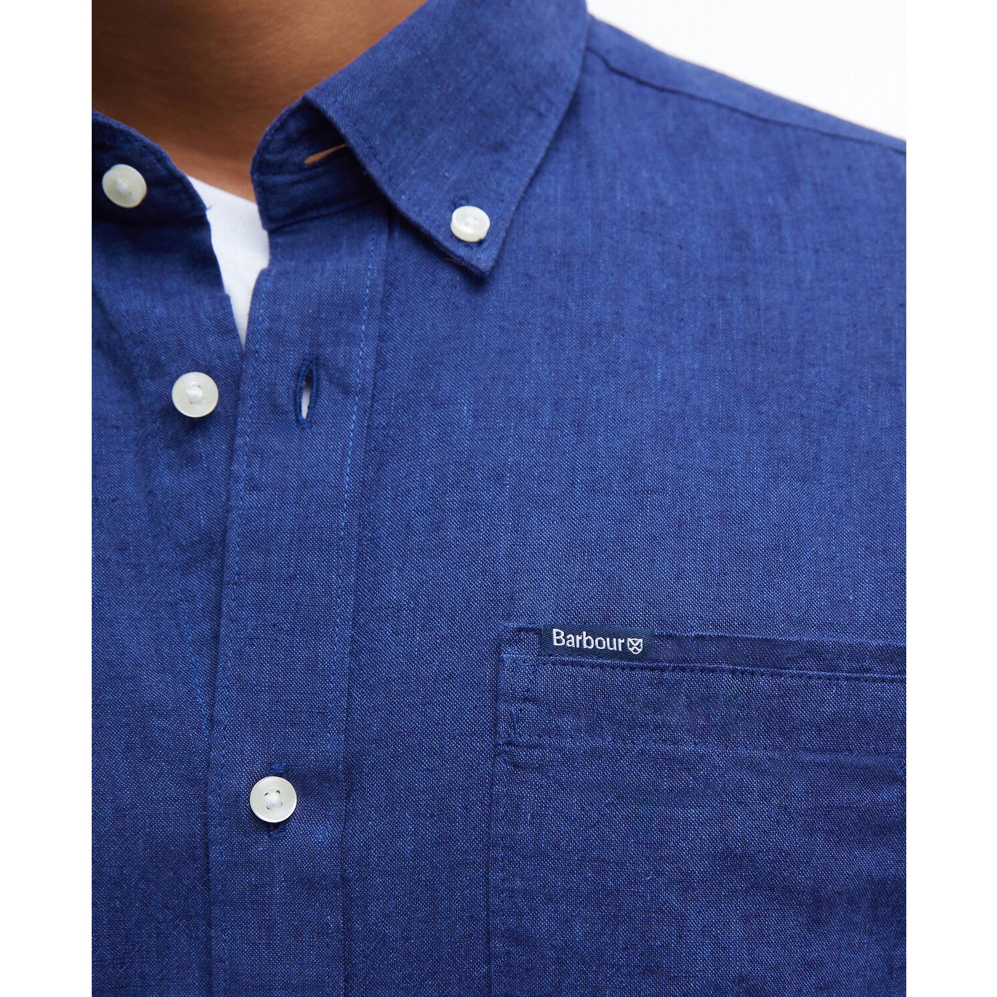 Product image 6 of 6 of Barbour Men's Nelson Tailored Long-Sleeved Shirt - Indigo