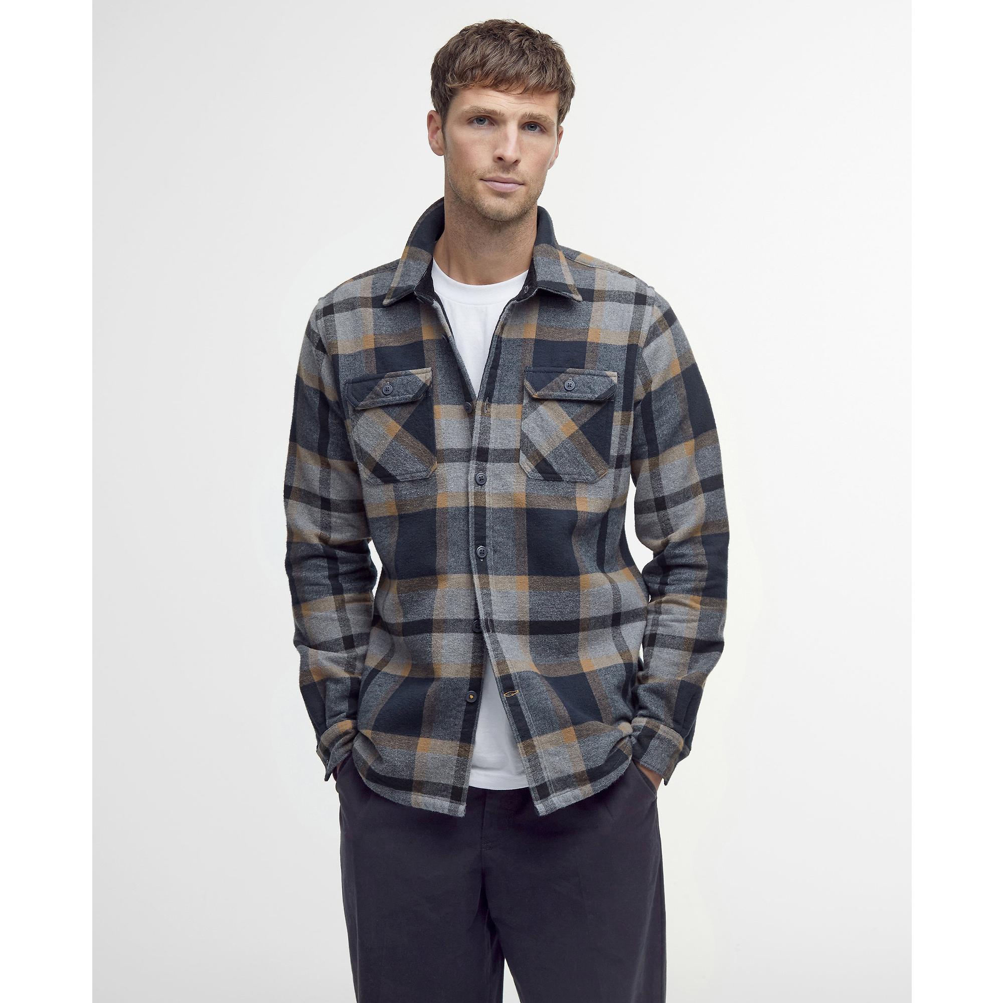 Product image 3 of 7 of Barbour Men's Rhobell Rugged Tailored Shirt - Grey Marl