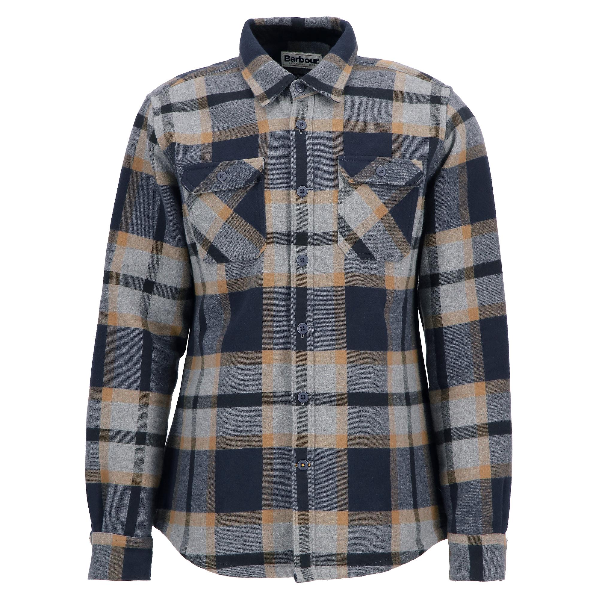 Product image 1 of 7 of Barbour Men's Rhobell Rugged Tailored Shirt - Grey Marl