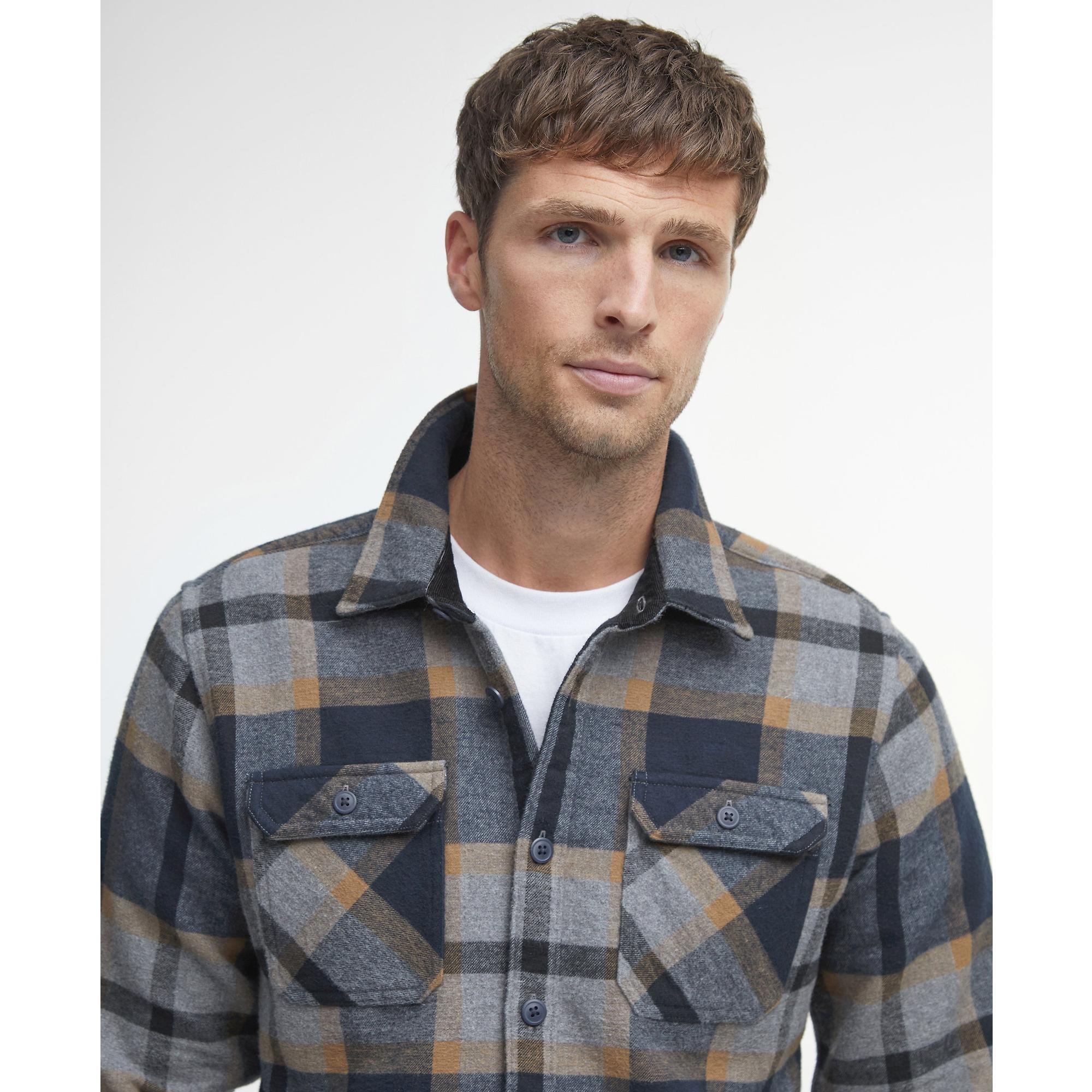 Product image 4 of 7 of Barbour Men's Rhobell Rugged Tailored Shirt - Grey Marl