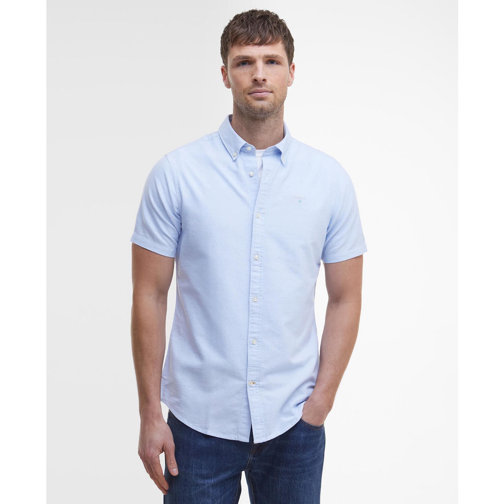 Product image 2 of 6 of Barbour Men's Oxtown Oxford Tailored Short-Sleeved Shirt - Sky