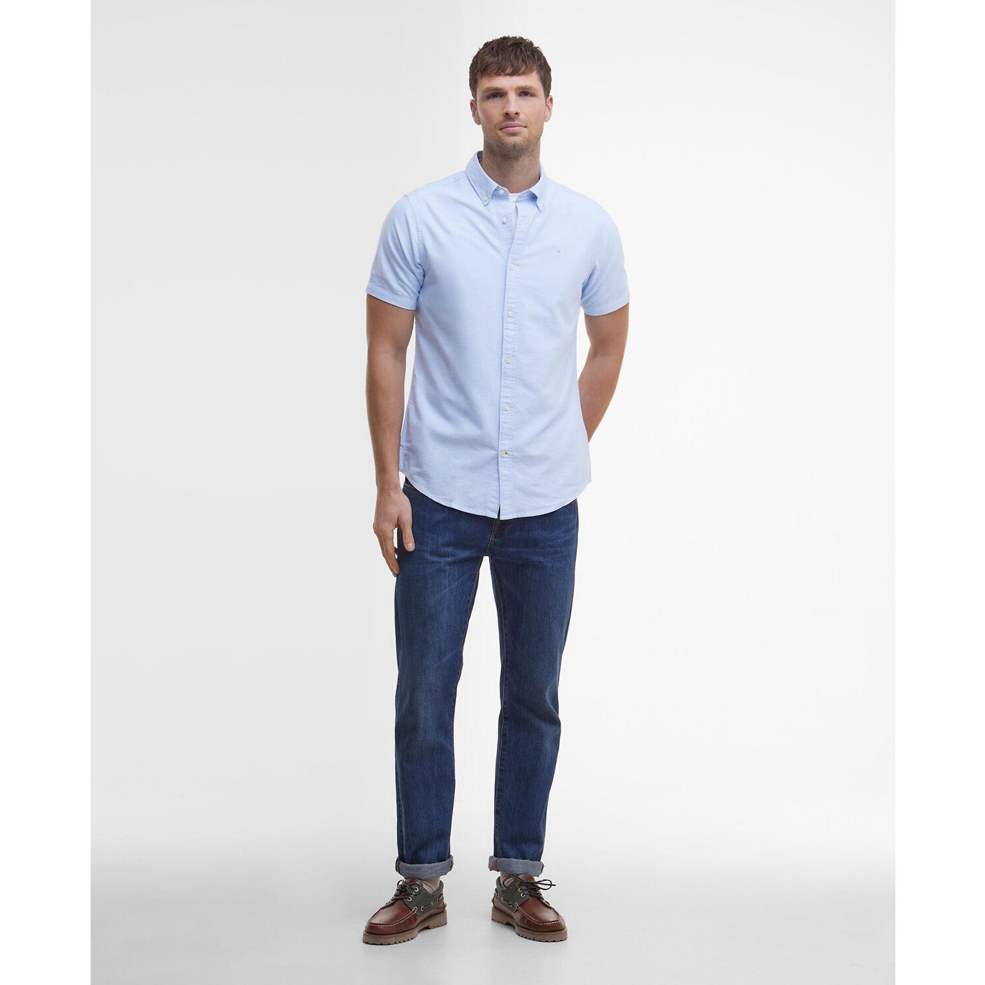 Product image 3 of 6 of Barbour Men's Oxtown Oxford Tailored Short-Sleeved Shirt - Sky