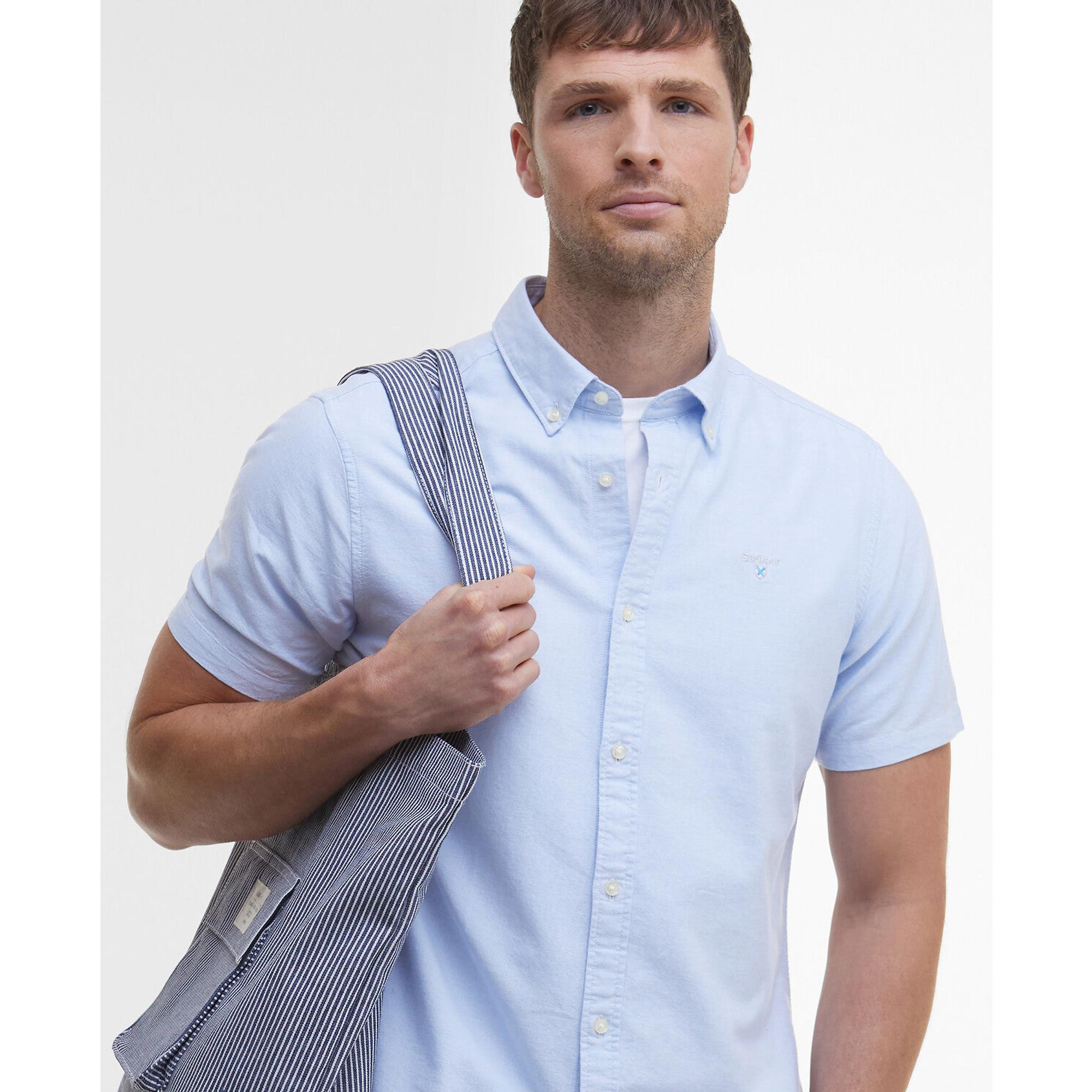 Product image 5 of 6 of Barbour Men's Oxtown Oxford Tailored Short-Sleeved Shirt - Sky