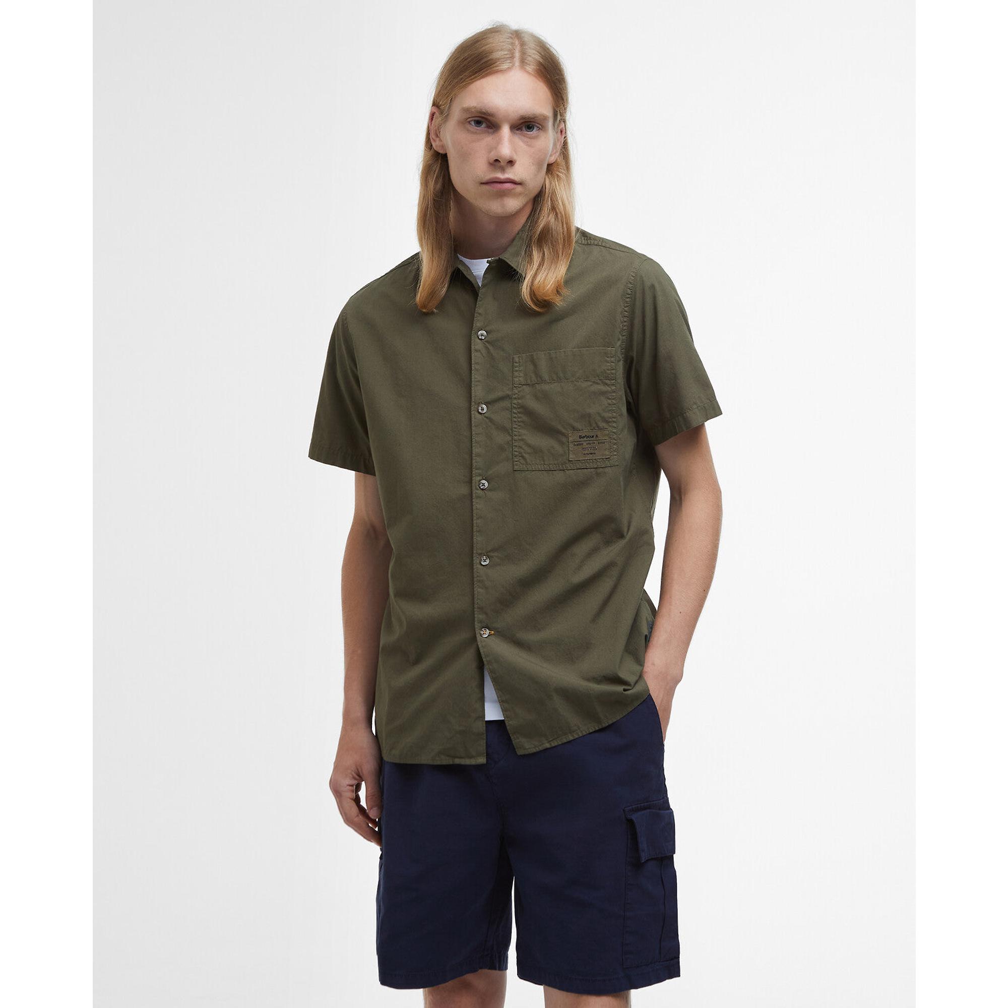 Product image 2 of 6 of Barbour Men's Holywell Relaxed Short-Sleeved Shirt - Light Sage