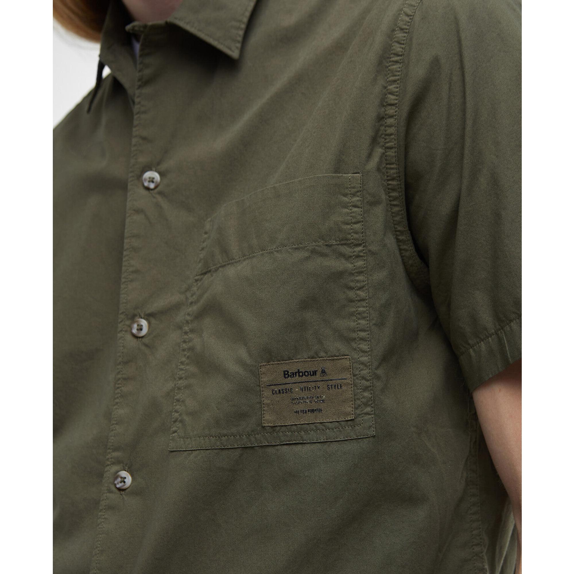 Product image 6 of 6 of Barbour Men's Holywell Relaxed Short-Sleeved Shirt - Light Sage