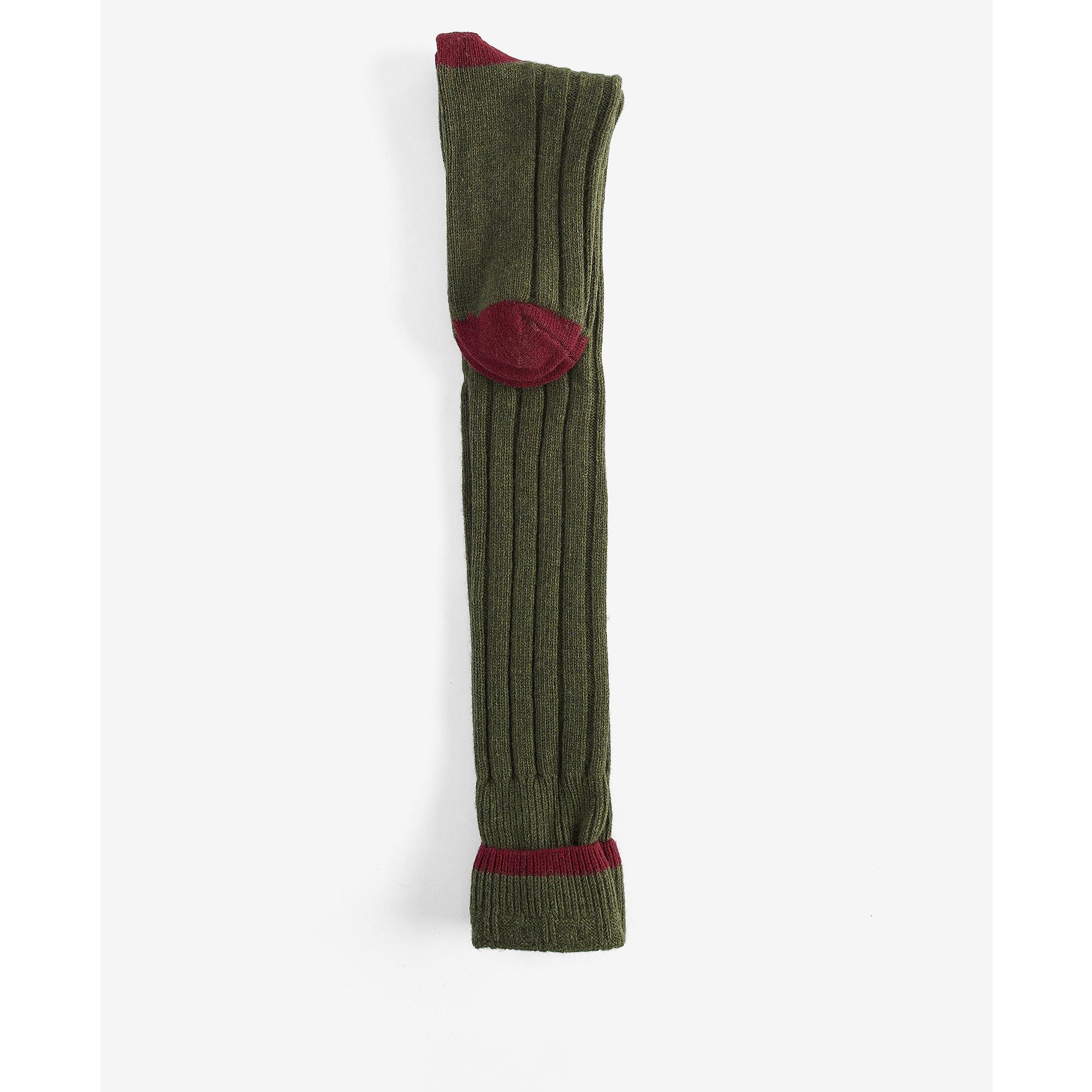 Product image 2 of 4 of Barbour Men's Contrast Merino Wool Gun Stockings - Olive/Cranberry