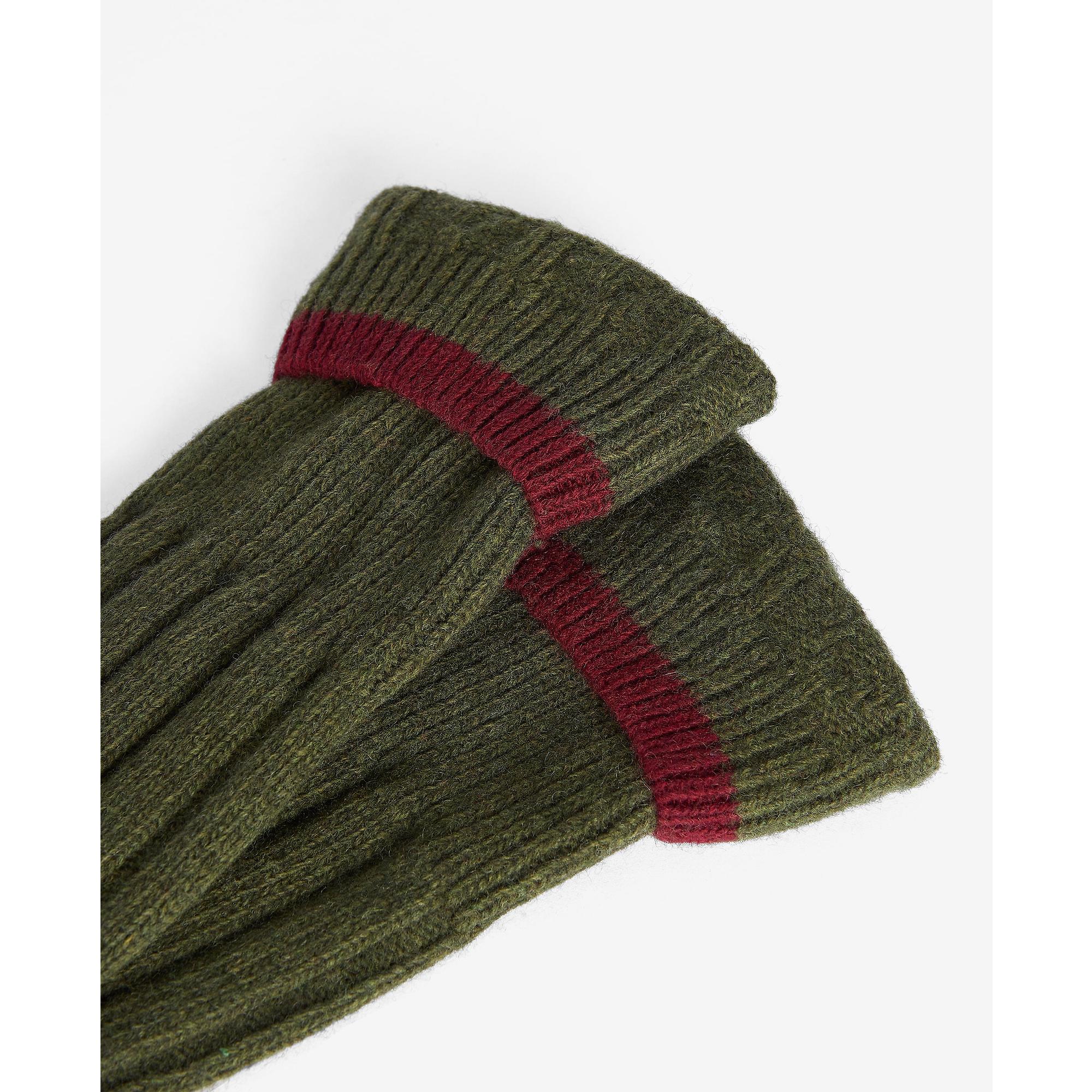 Product image 3 of 4 of Barbour Men's Contrast Merino Wool Gun Stockings - Olive/Cranberry