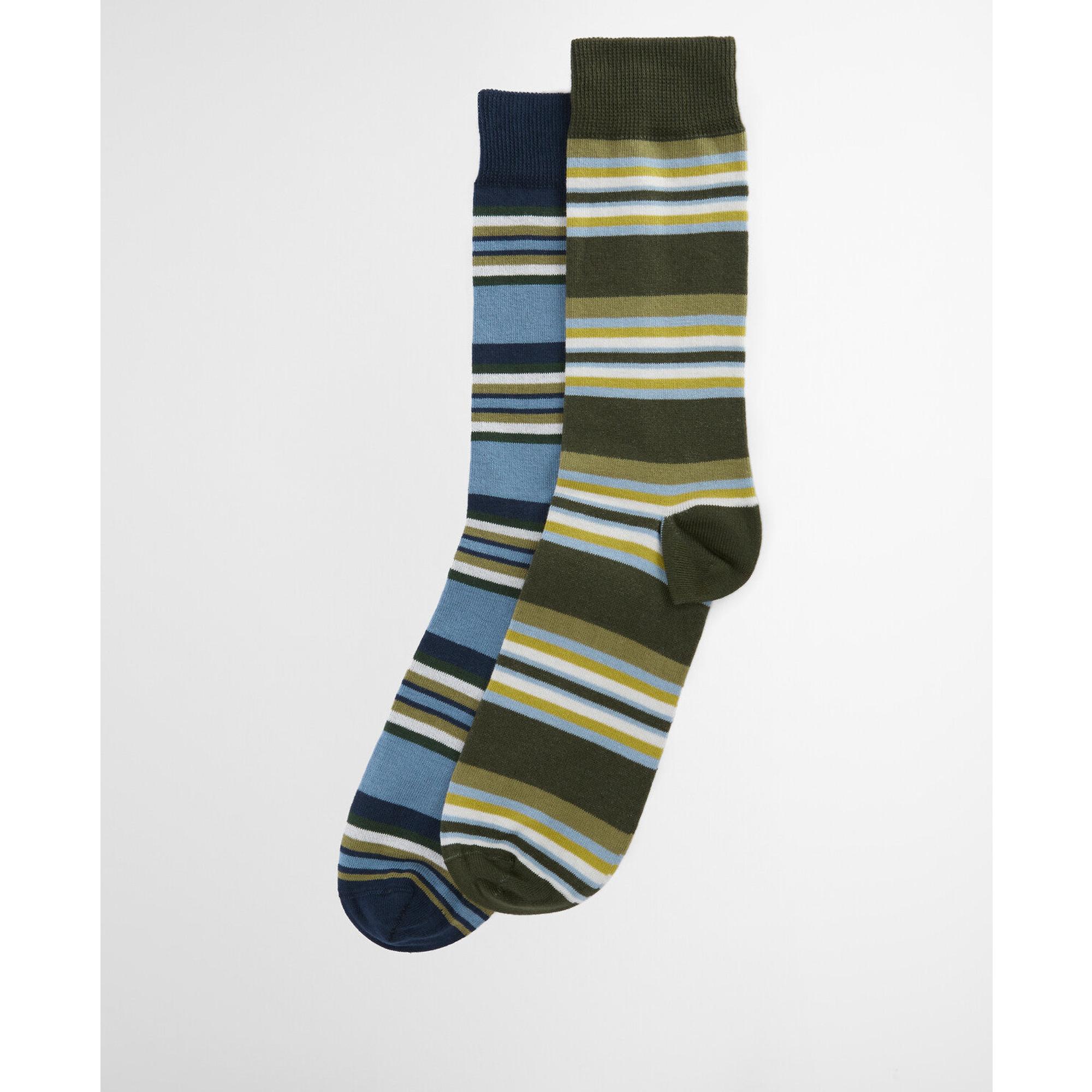 Product image 5 of 5 of Barbour Men's Summer Stripe 2 Pack Socks - Olive/Navy Stripe