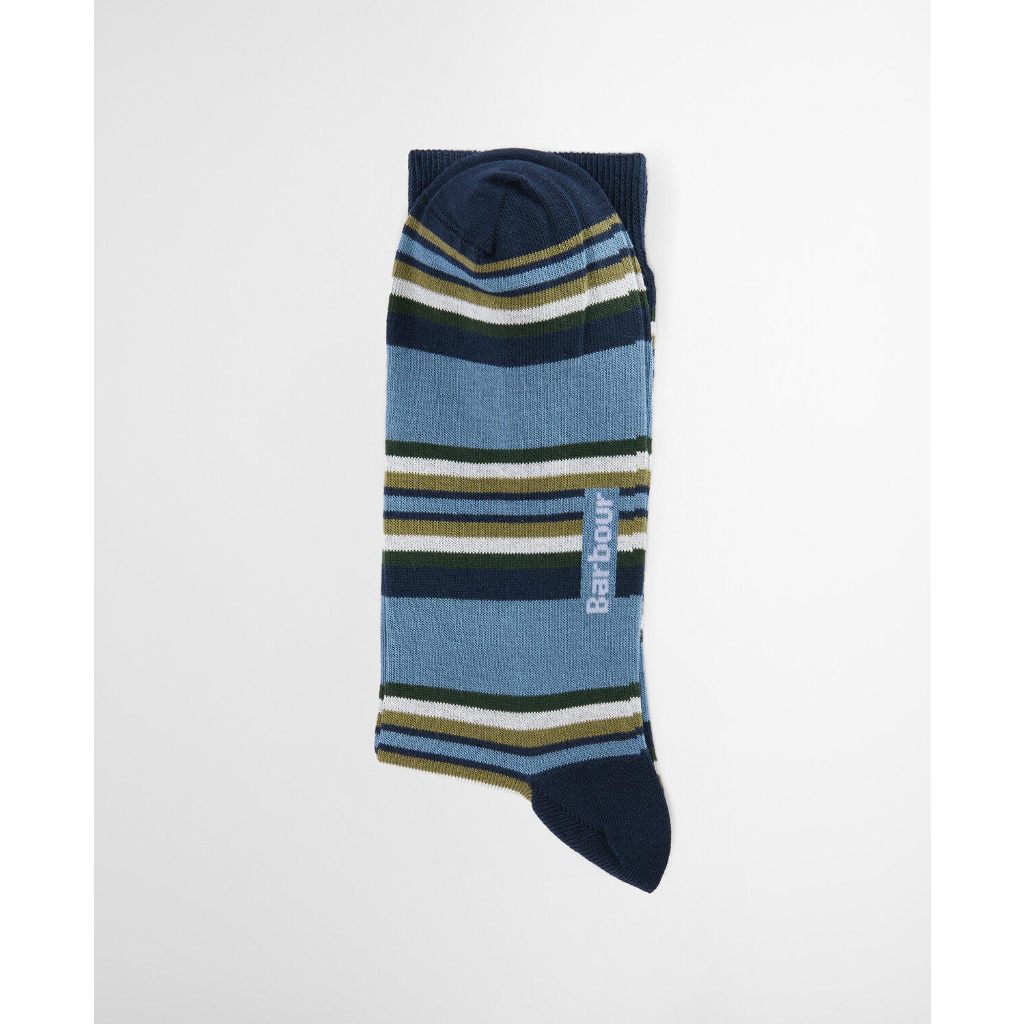 Product image 2 of 5 of Barbour Men's Summer Stripe 2 Pack Socks - Olive/Navy Stripe