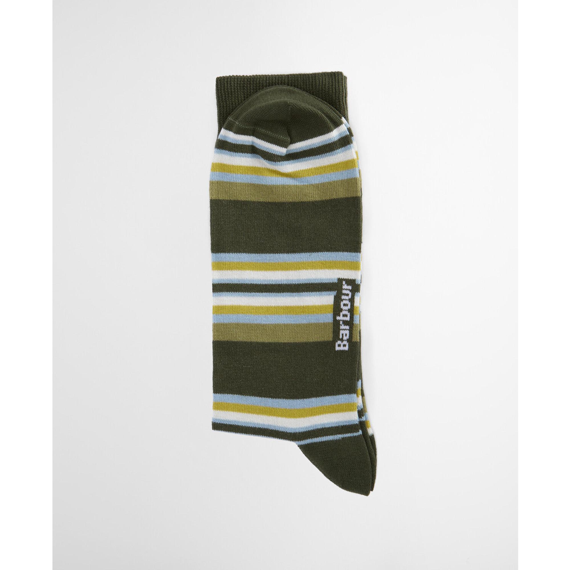 Product image 3 of 5 of Barbour Men's Summer Stripe 2 Pack Socks - Olive/Navy Stripe