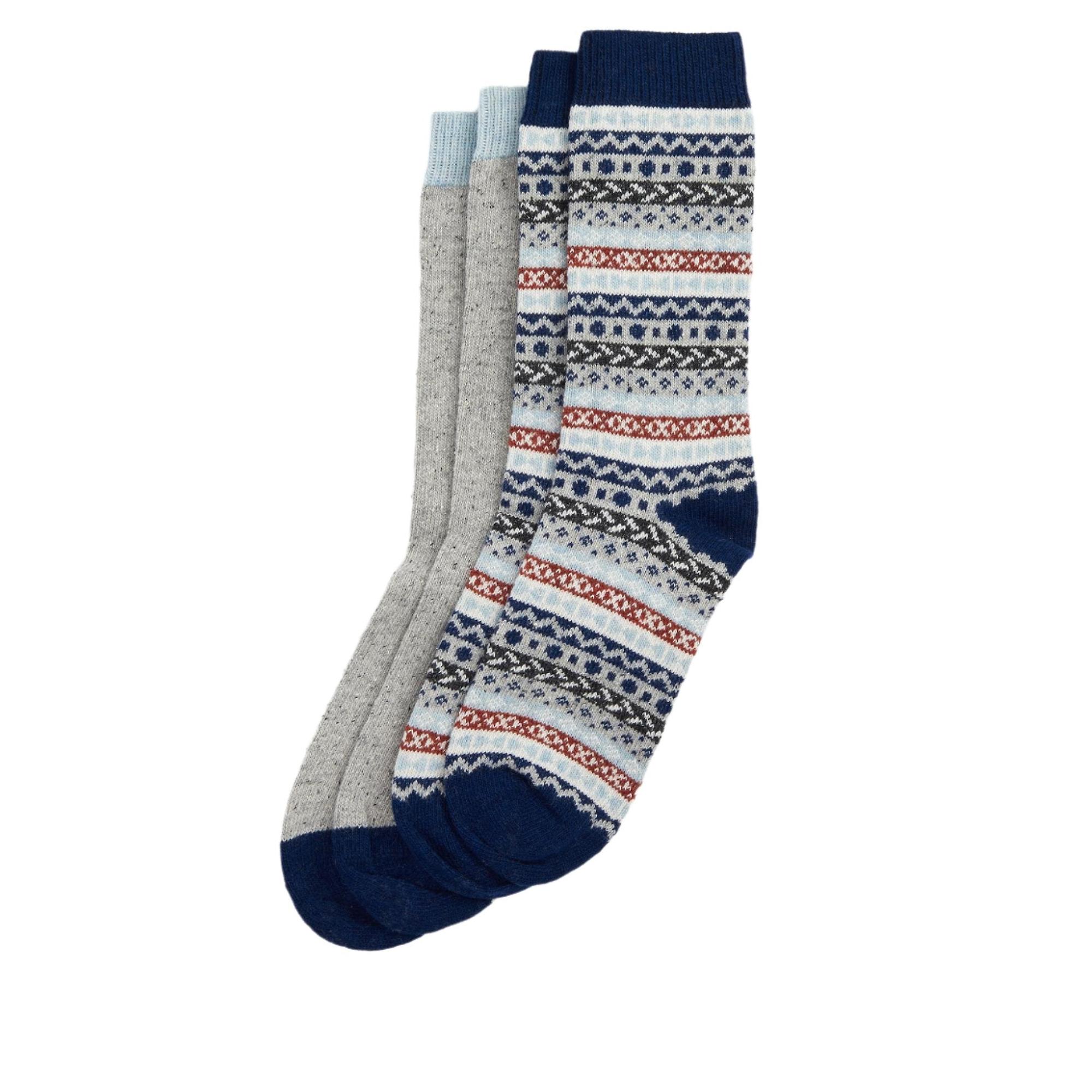 Product image 1 of 5 of Barbour Men's Fairisle Socks Set of 2 - Blue Granite Mix