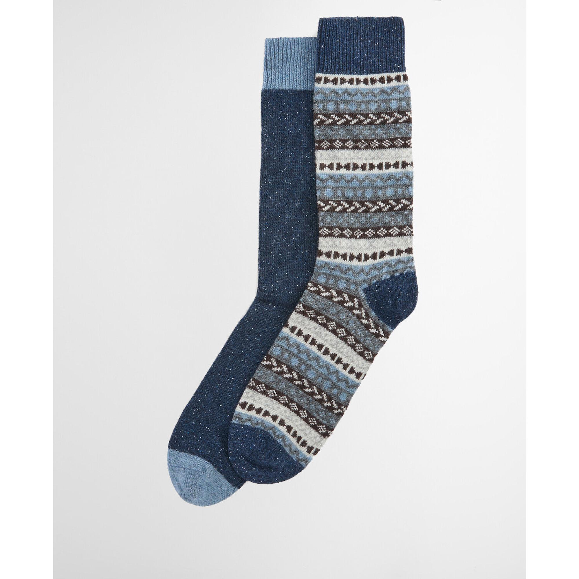 Product image 2 of 5 of Barbour Men's Fairisle Socks 2 Pack - Midnight Oak Mix