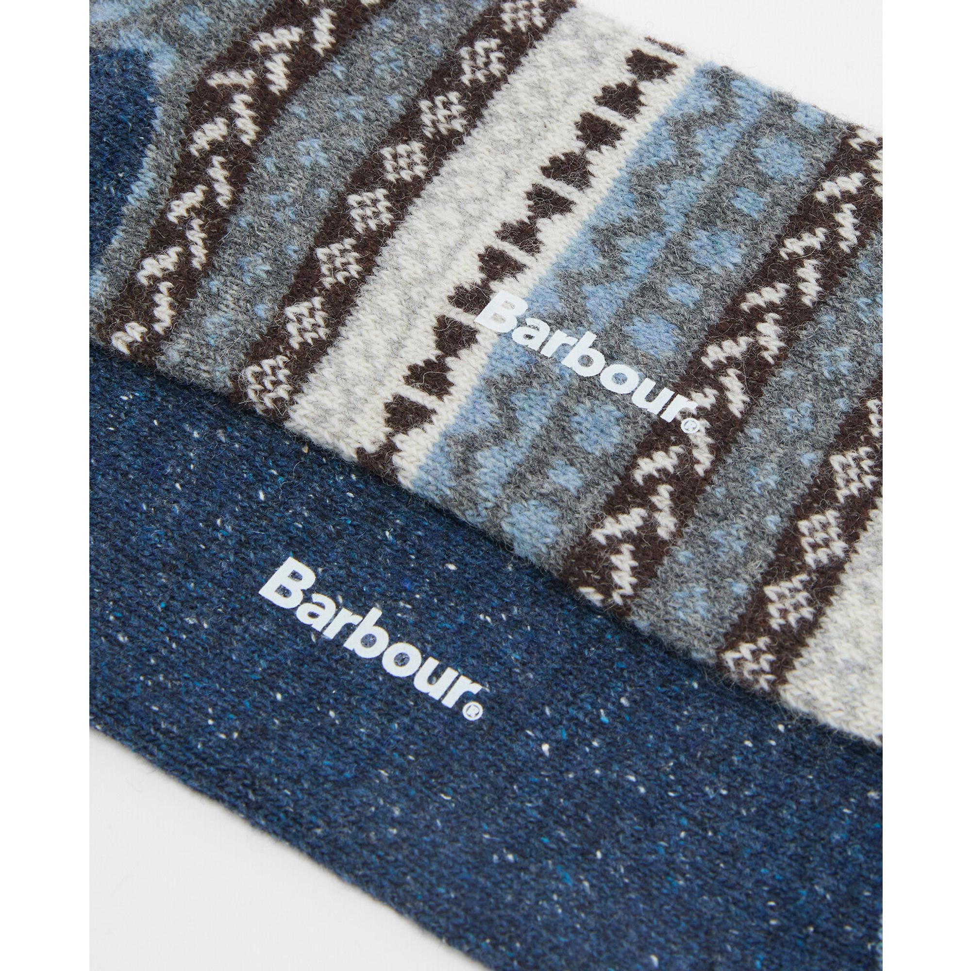 Product image 5 of 5 of Barbour Men's Fairisle Socks 2 Pack - Midnight Oak Mix