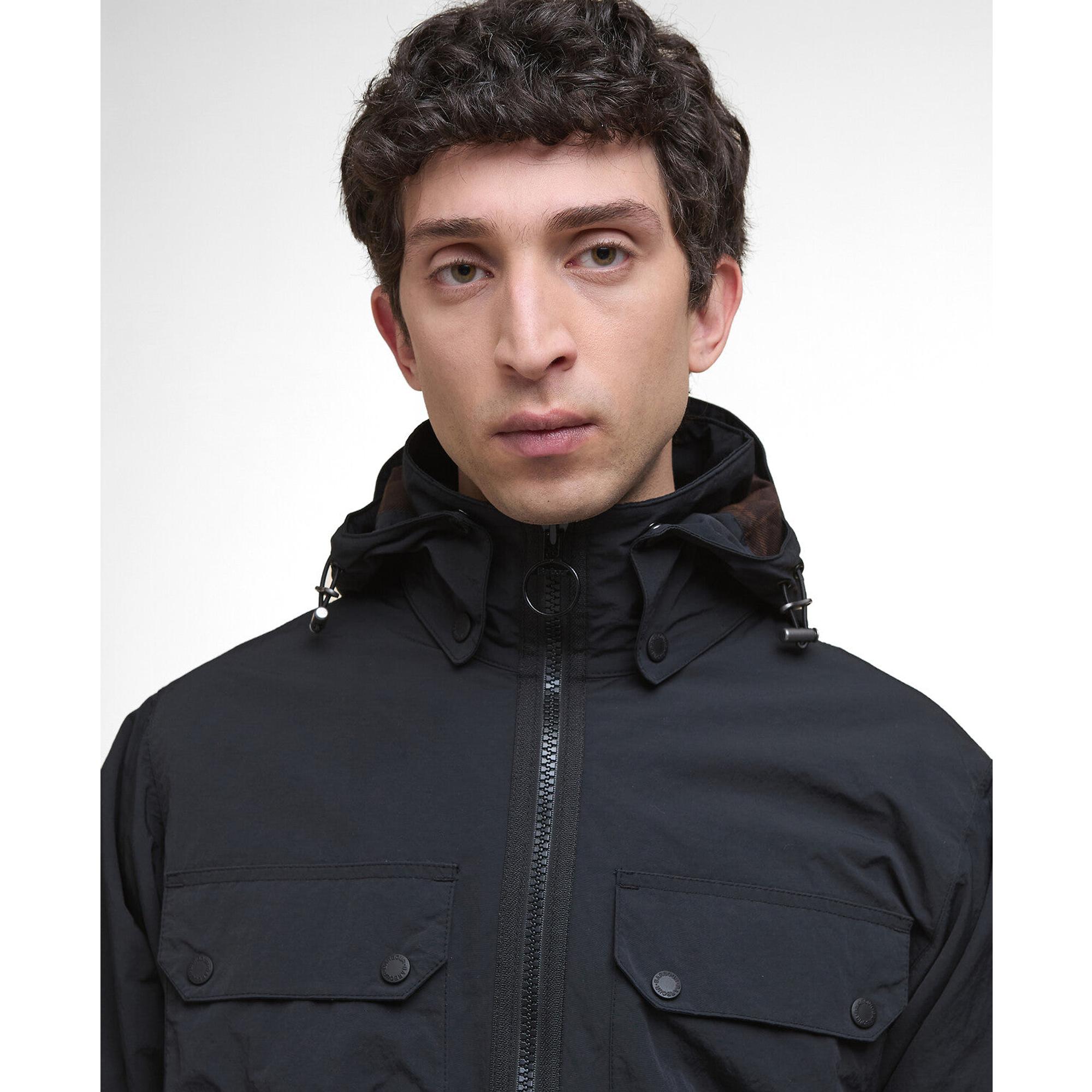 Product image 5 of 8 of Barbour Men's Re-Engineered Hooded Showerproof Flight Bedale Jacket - Black