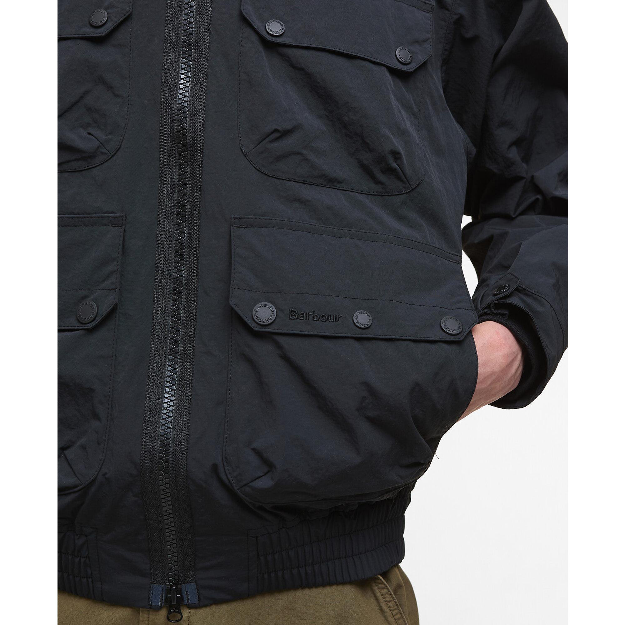 Product image 6 of 8 of Barbour Men's Re-Engineered Hooded Showerproof Flight Bedale Jacket - Black
